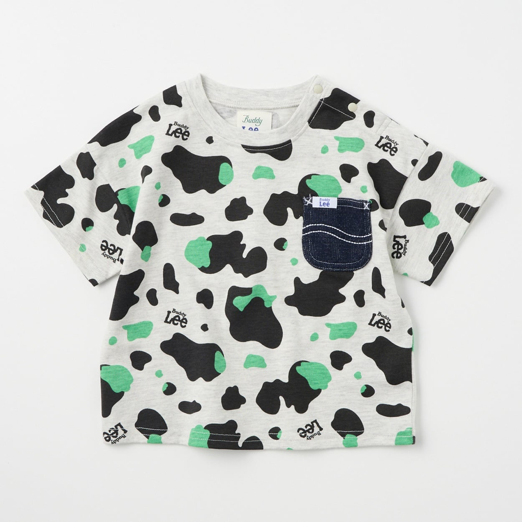 🇯🇵預訂 日本直送🇯🇵Buddy Lee 兩色標誌刺繡口袋乳牛紋印花短袖T恤