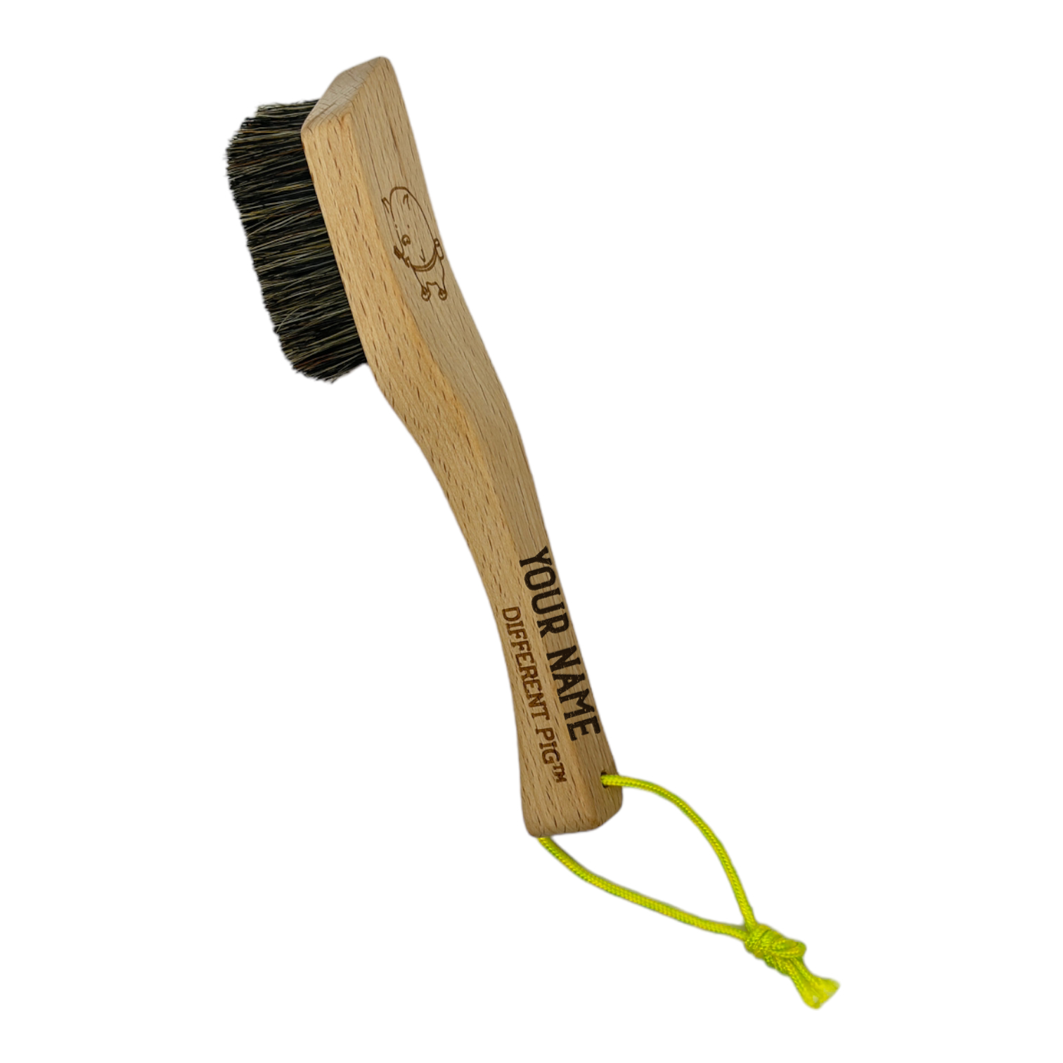 【來字刻名】𝗗𝗜𝗙𝗙𝗘𝗥𝗘𝗡𝗧 𝗣𝗜𝗚™ OG brush with name carving 刻名大豬掃連掛繩