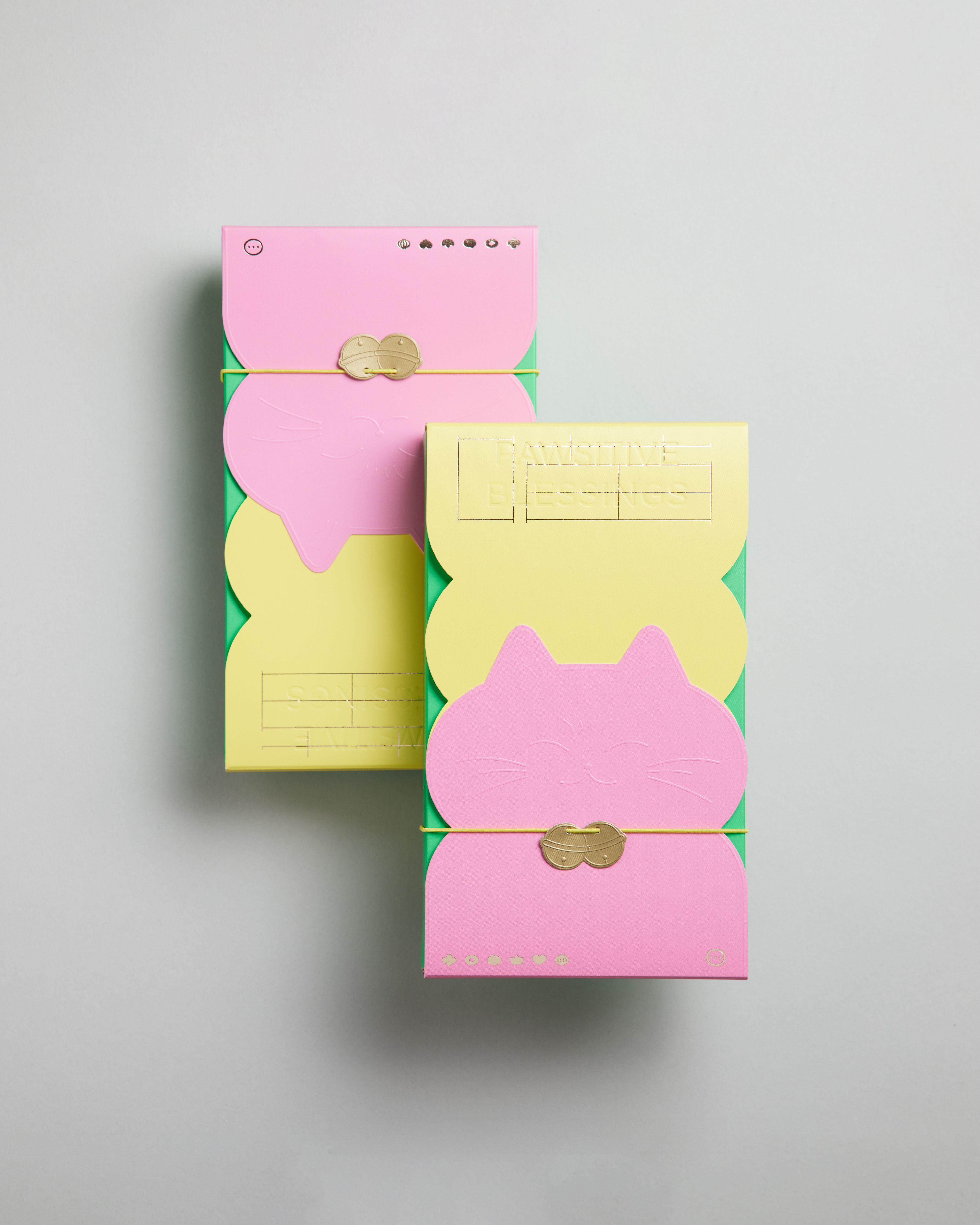 招財貓利是封 - 全運套裝（6 款設計，每款設件4件，共24件）- 粉紅/黃封面