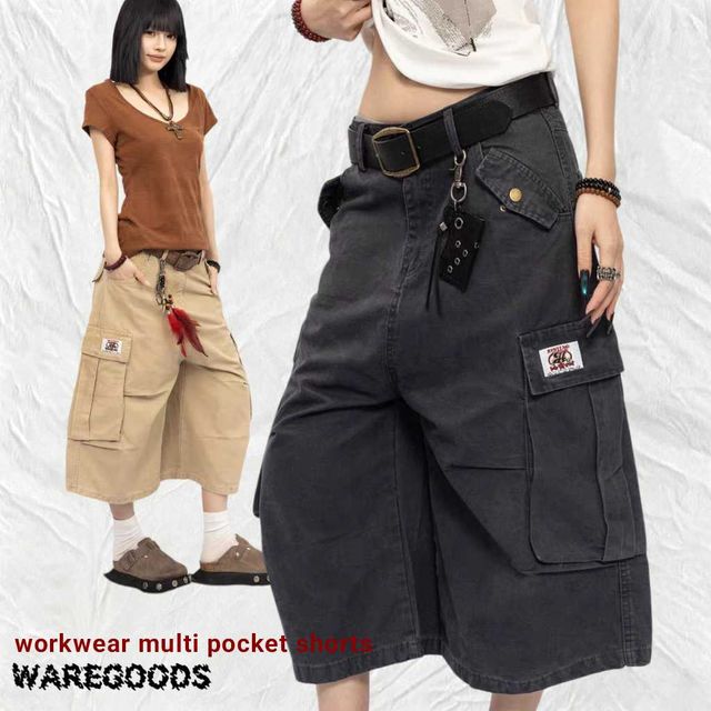 W71441鬆身多口袋工裝短褲| waregoods