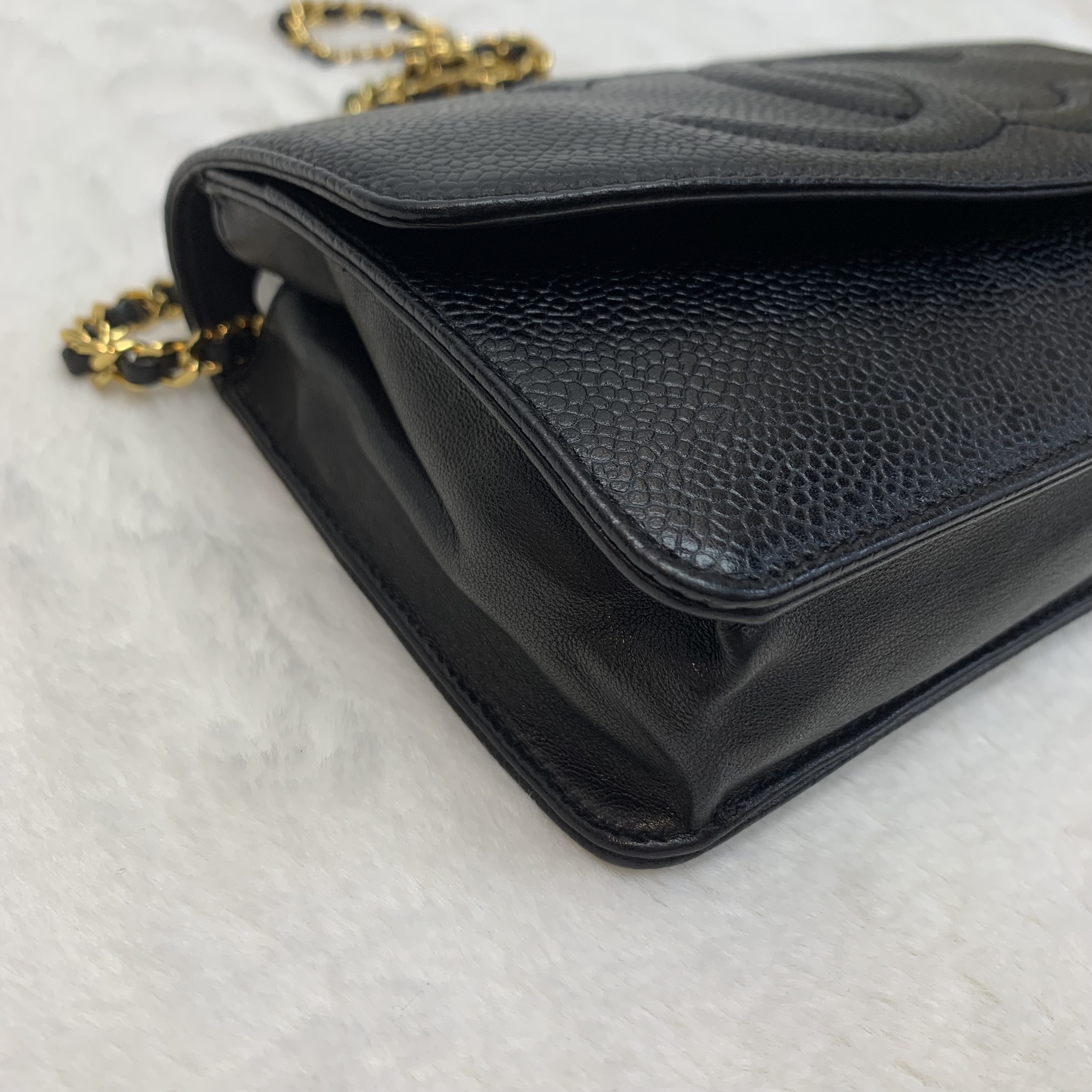 Chanel 黑色魚子醬牛皮woc
