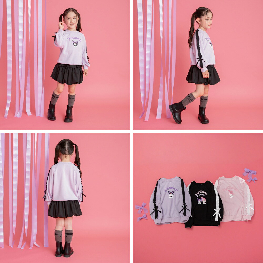 🆕【⭐訂購⭐】🇯🇵日本直送 🌀#Kuromi & #Melody 蝴蝶結蕾絲袖 衛衣［3款選］🌀 [ELJA-0280][261129]
