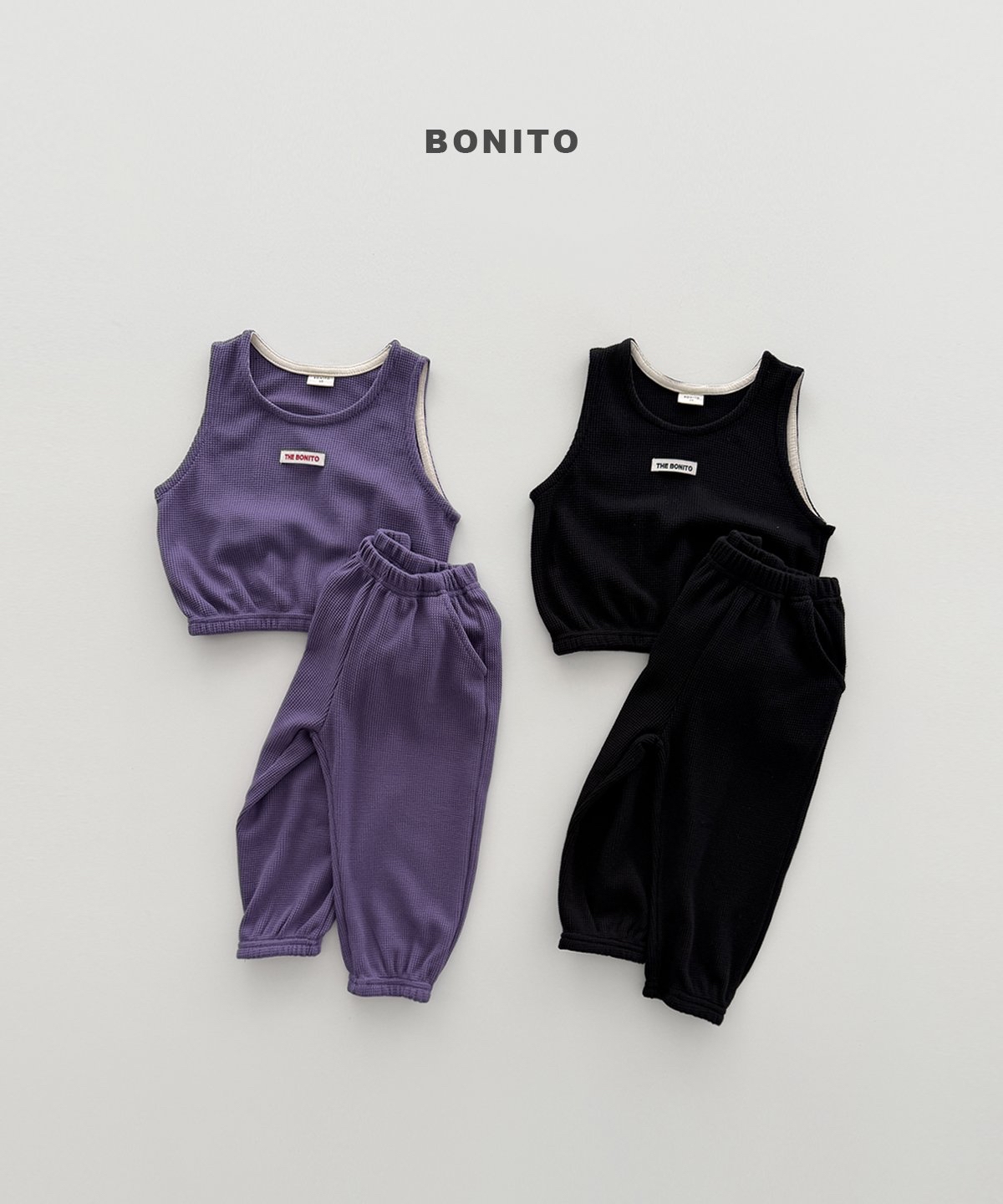 Bonito | Mini waffle vest set