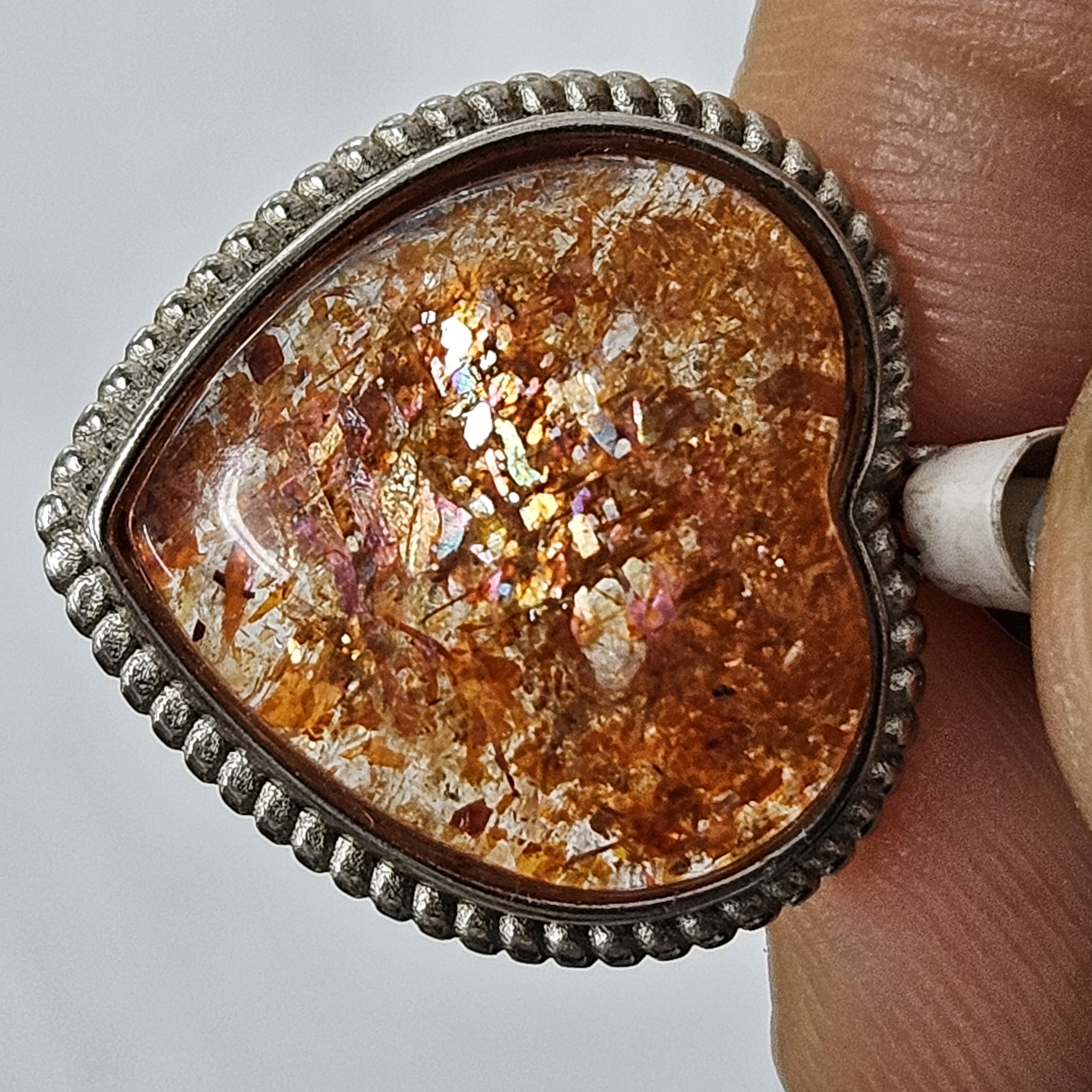 (Co#7062) 金太陽S925銀鑲嵌心形吊墜+不銹鋼頸鏈