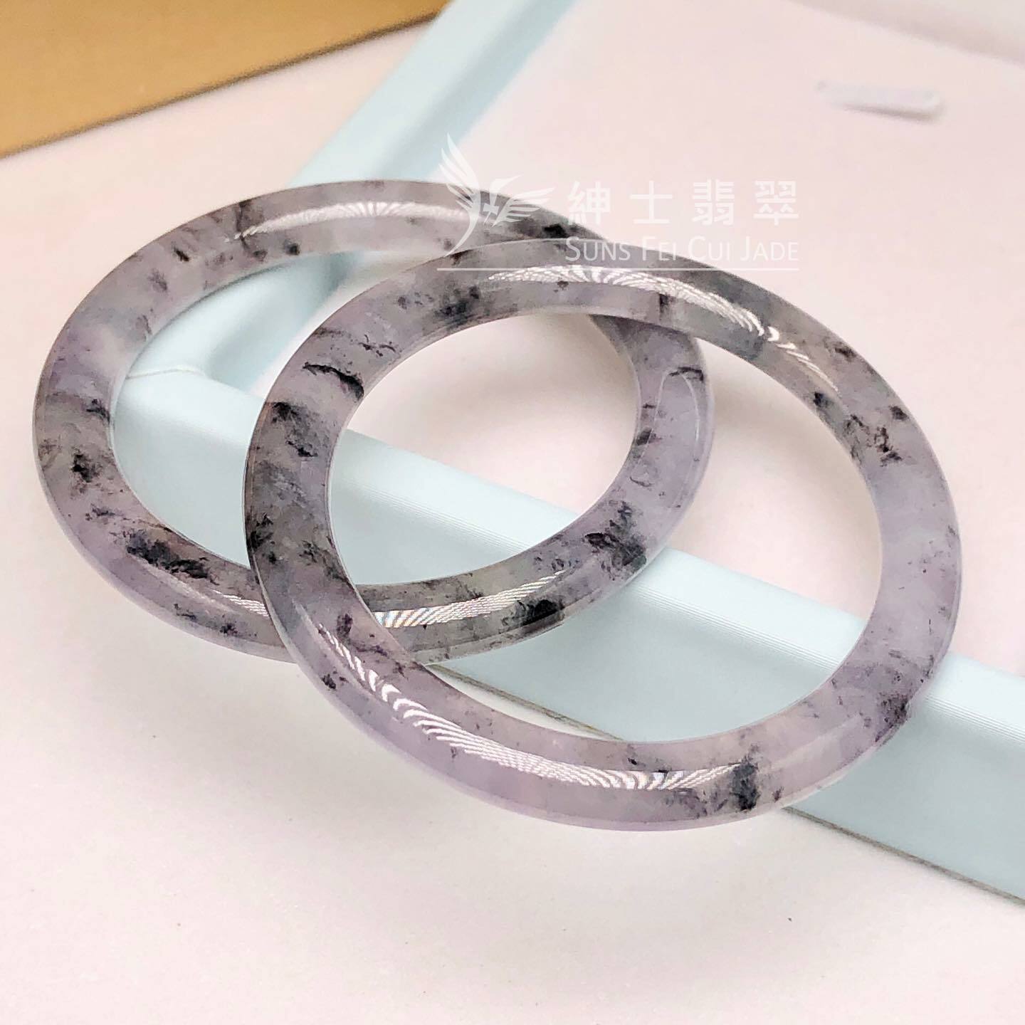 紫底烏雞絲巾扣