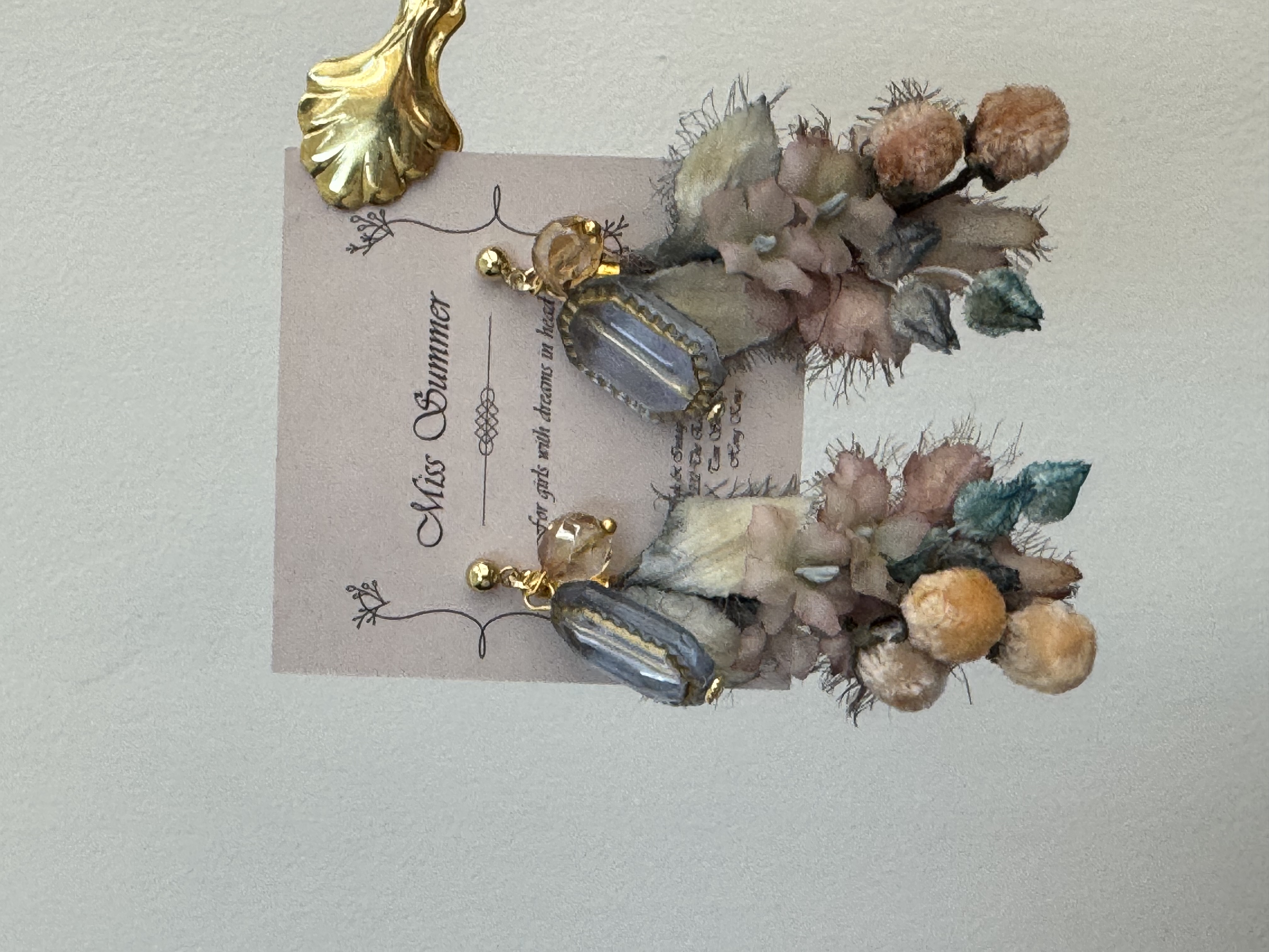 Miss Summer布花耳環