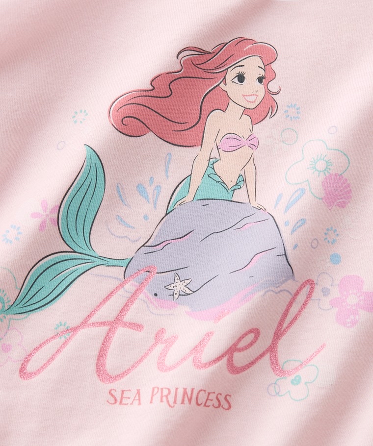 ☀️預訂 台灣直送☀️迪士尼公主系列四色網紗拼接印花純棉短袖T恤