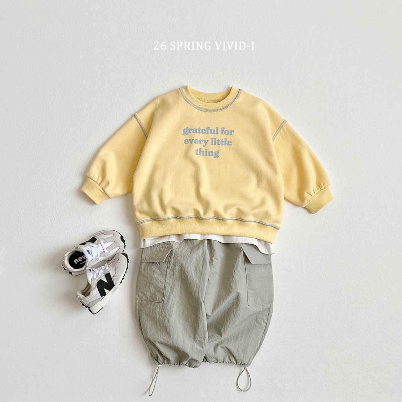 🌸預訂 韓國直送🌸🇰🇷VIVIDI四色字母印花撞色縫線長袖上下套裝