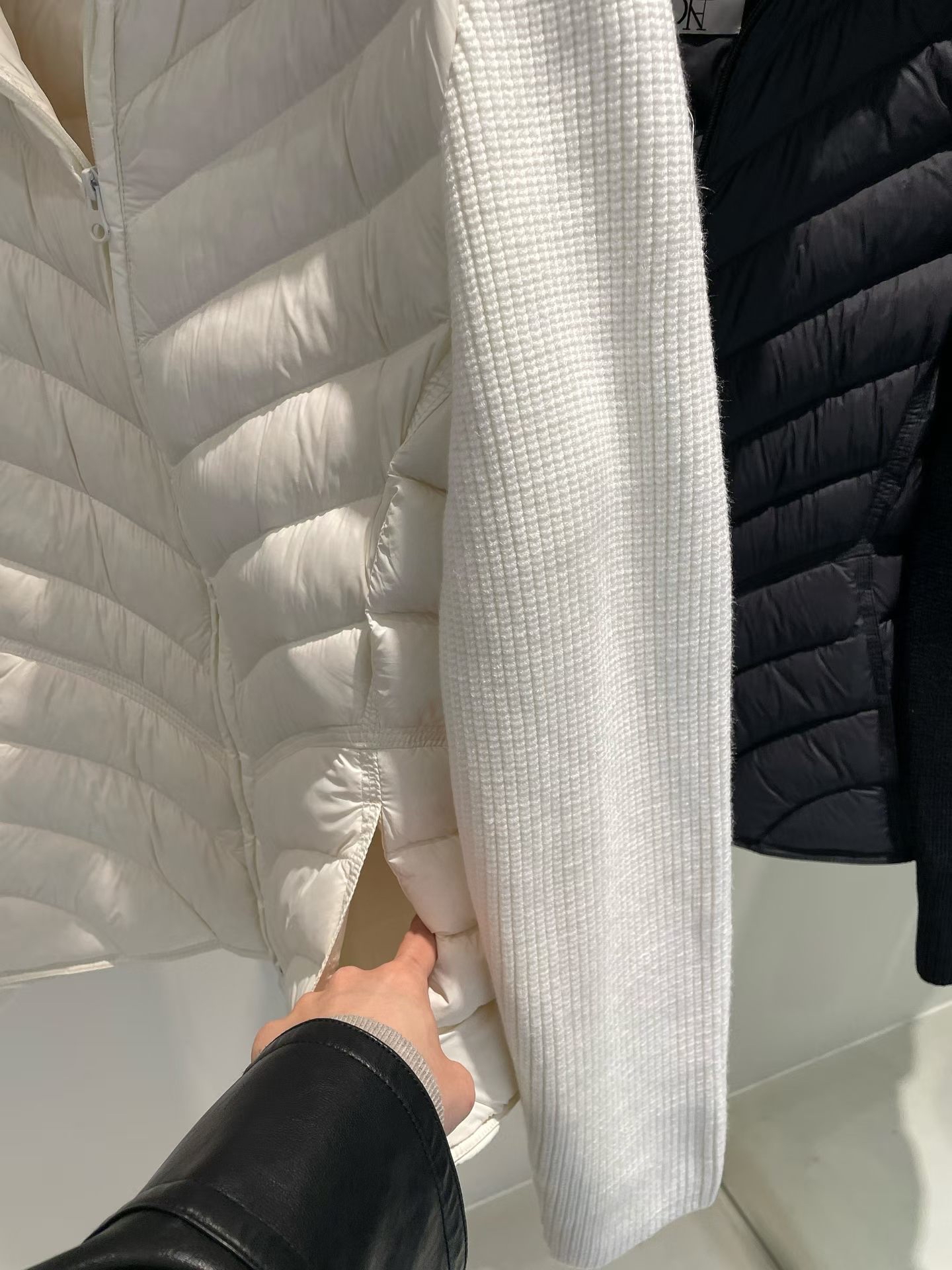 Quilted hood slim leisure jacket