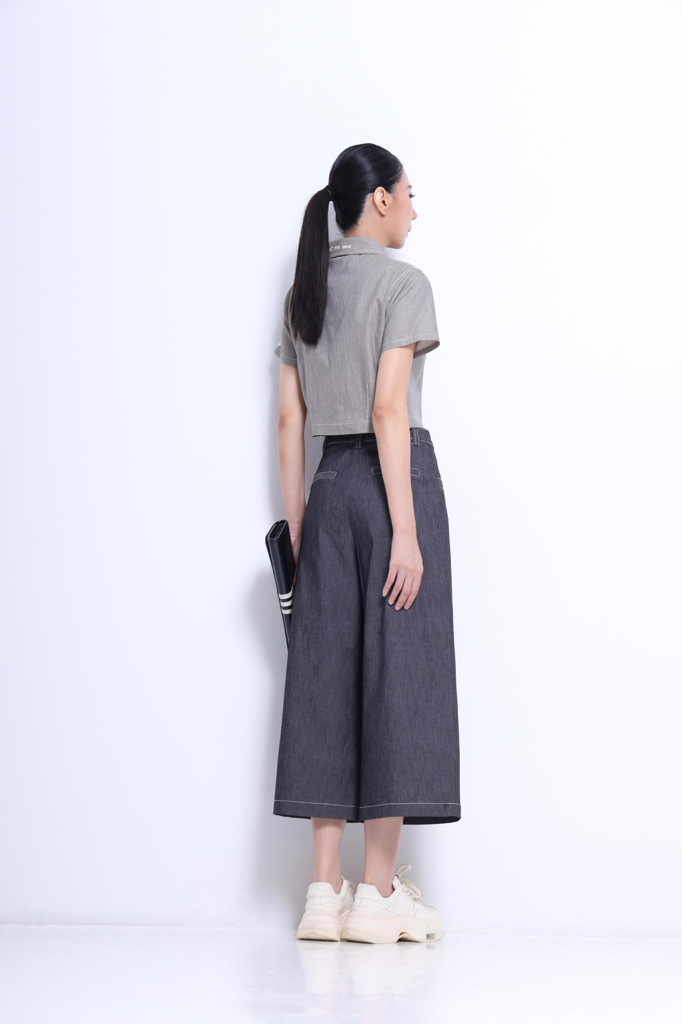 CB2750 Contrast Stitch Cropped Top