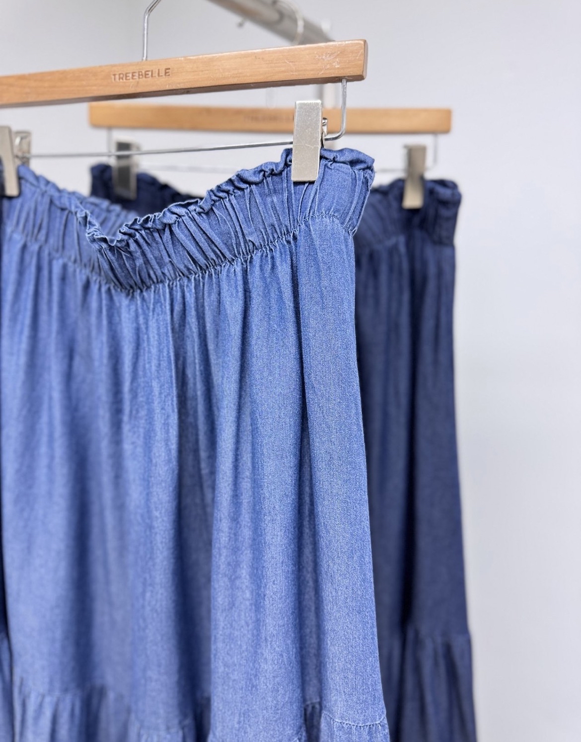 🇰🇷K5579 薄牛仔A字傘形長裙