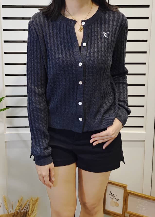 S1949 Cable Knitted Cardigan