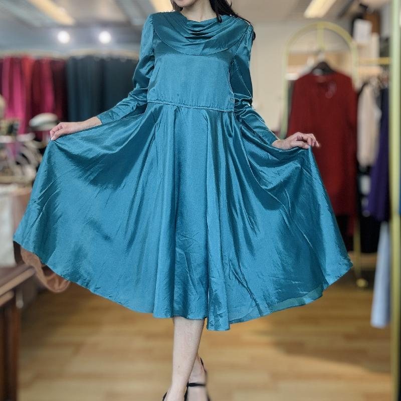 Vintage Japanese Turquoise Blue with Pearl Accent Cocktail Dress (MT2260-27)