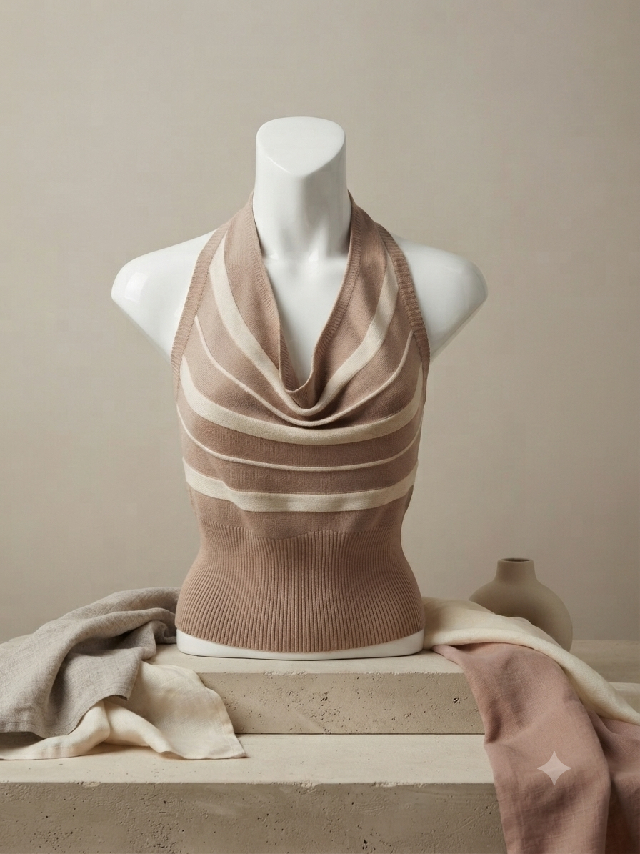 Halter Neck Knit Top