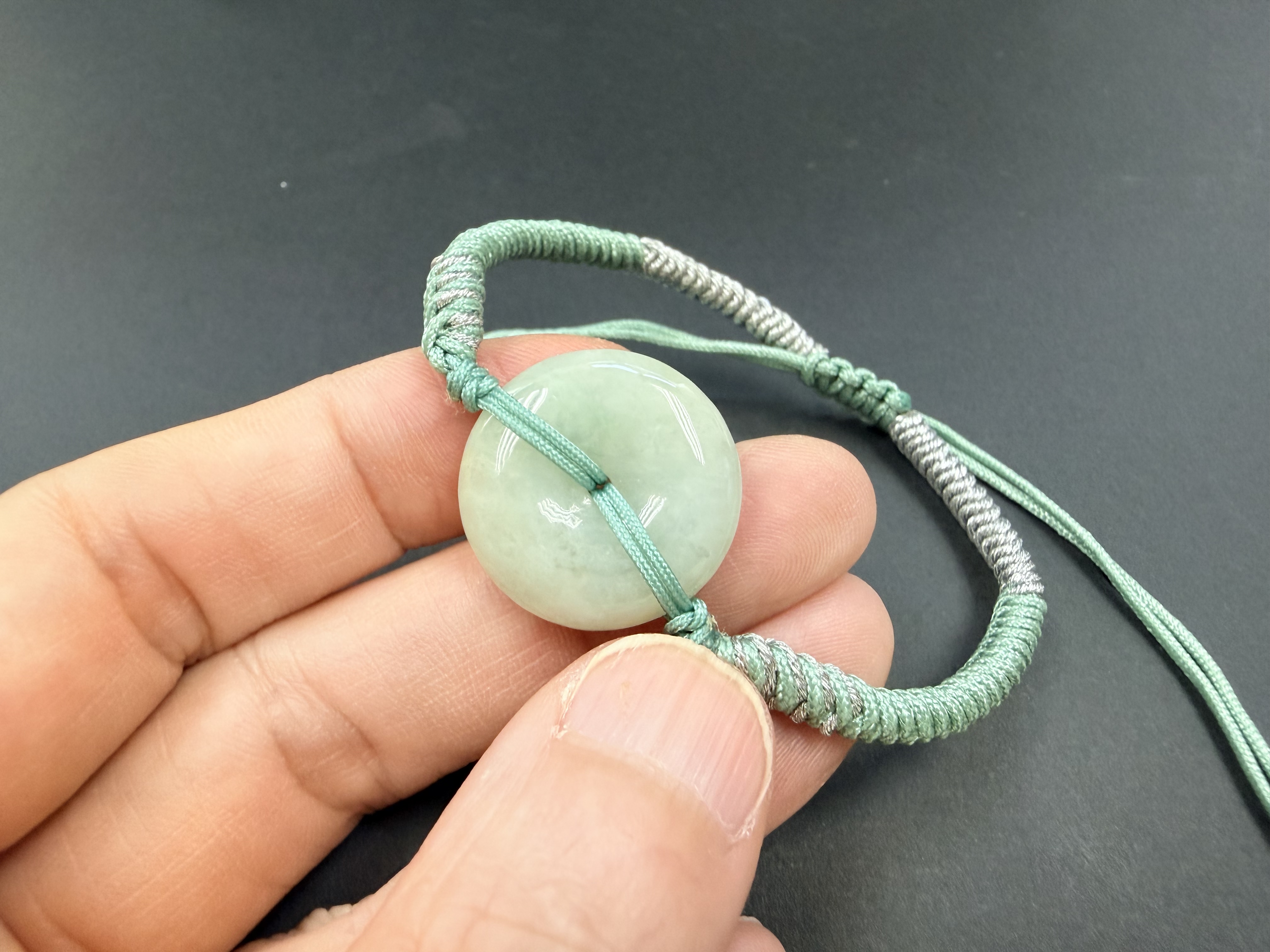 緬甸玉 平安扣（約2cm)手繩2（已加持）