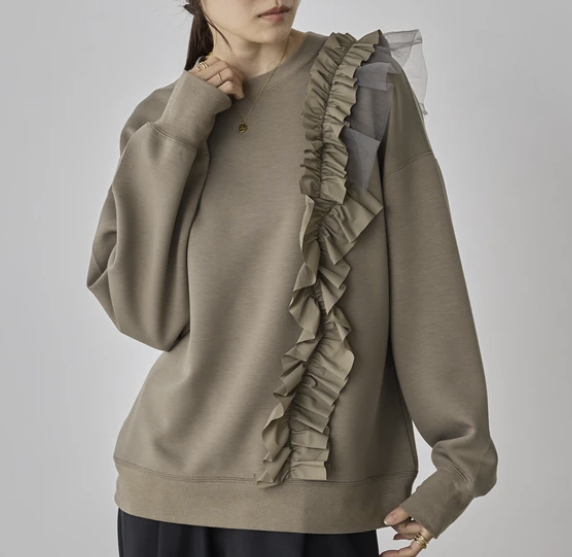 不對稱荷葉邊上衣 - 2026 流行穿搭  荷葉邊上衣 春夏時尚穿搭 成人休閒 日常穿搭 易於配搭 日本直送   #JP-I-260017