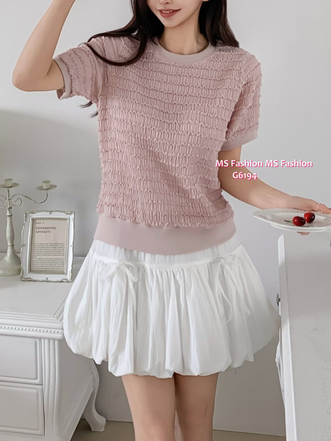 G6194 韓國🇰🇷凹凸紋淨色top