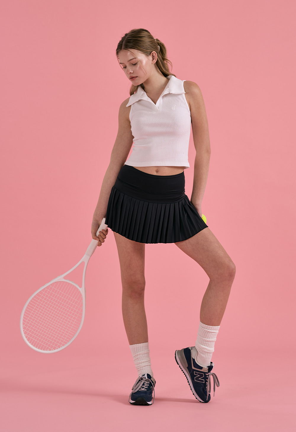 預購_Open Collar Ribbed Sleeveless by Conch