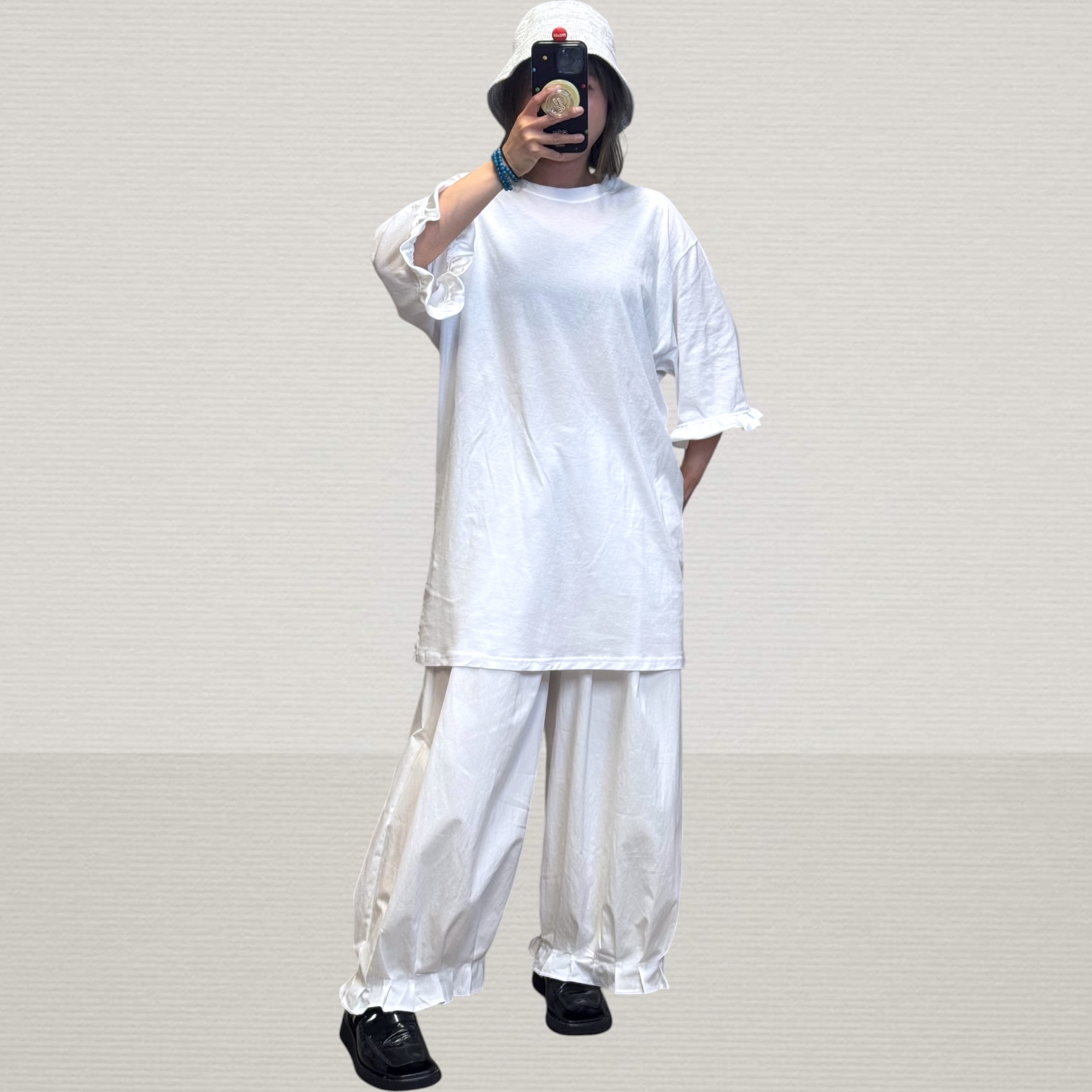 221102 ruff 手袖Tee  胸 118 Hip 116 長 80