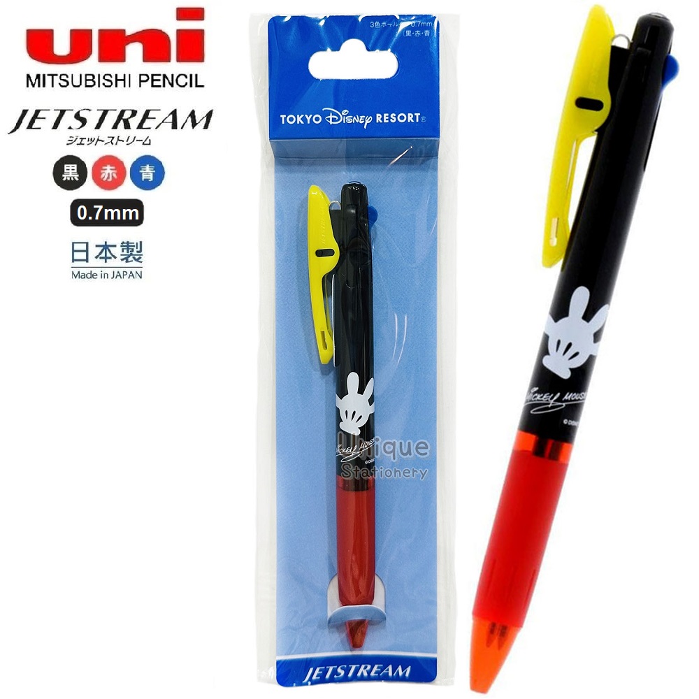 現貨｜【日本 Disney Store 限定】 Mickey Mouse 米奇老鼠 日本製 uni 三菱 Jetstream 0.7mm 3色 原子筆 060197