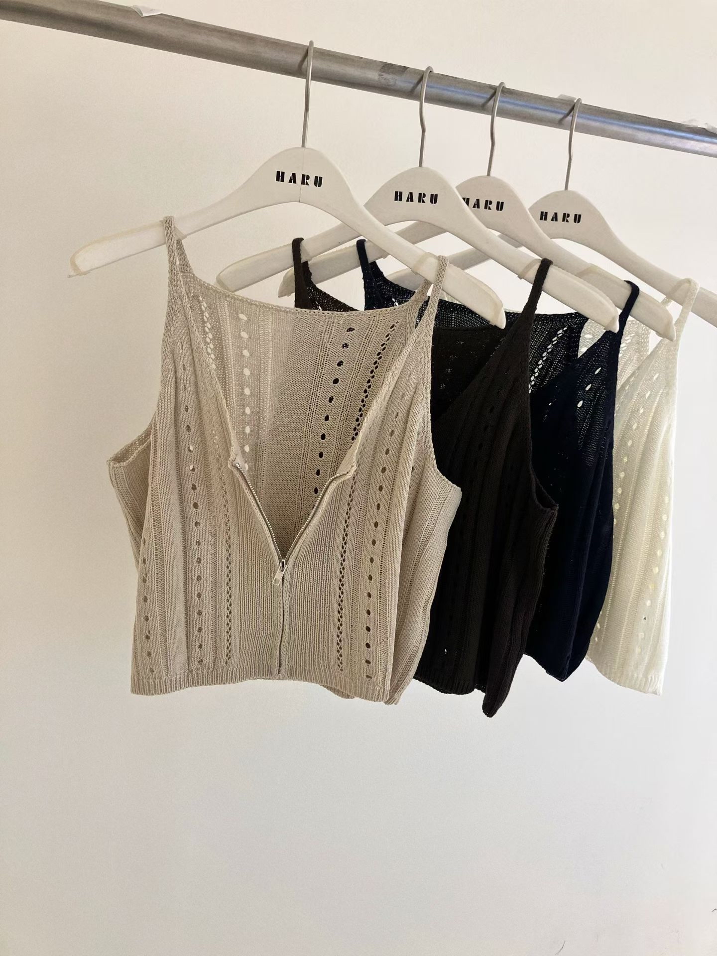 HA8 拉鍊針織洞洞吊帶