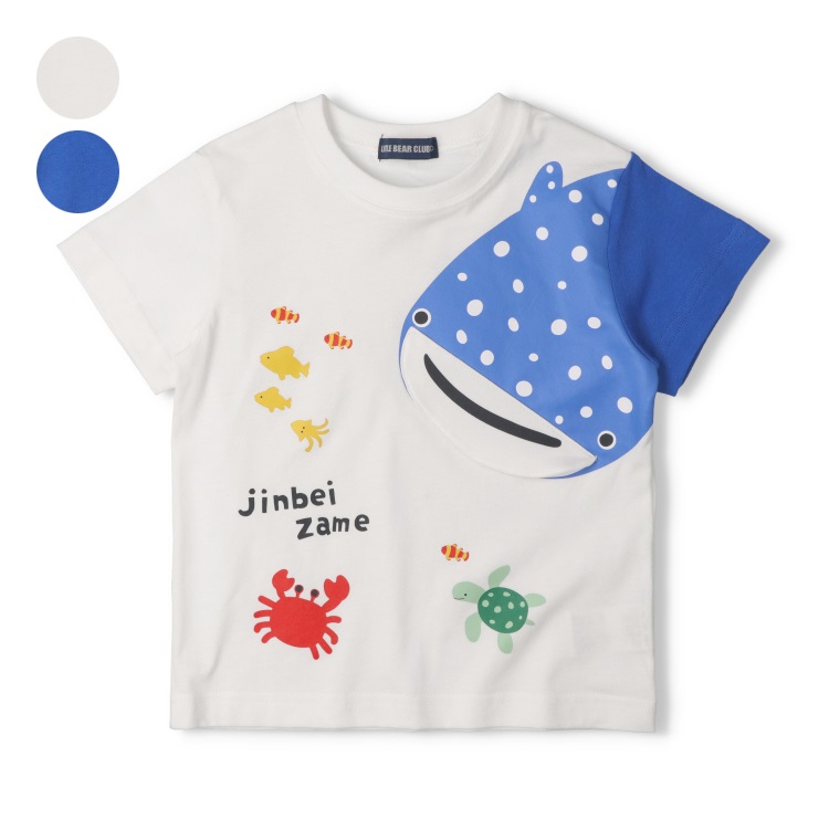 🆕【⭐訂購⭐】🌀 🇯🇵 日本直送 趣味海洋生物圖案 鯨鯊 移動嘴巴 短袖T恤［2款選］🌀 [ELDA-0001][260501]