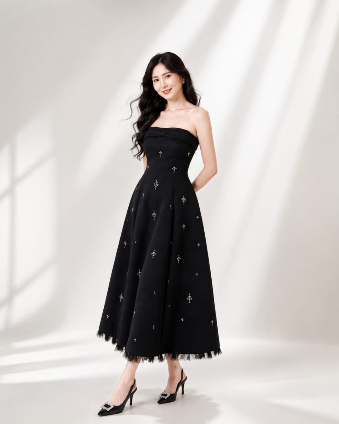 5139 Lorraine Diamond Embellished Strapless Maxi Dress