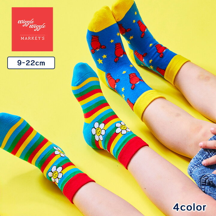 🇯🇵預訂 日本直送🇯🇵Markey’s x Wiggle Wiggle四色趣味圖案印花襪