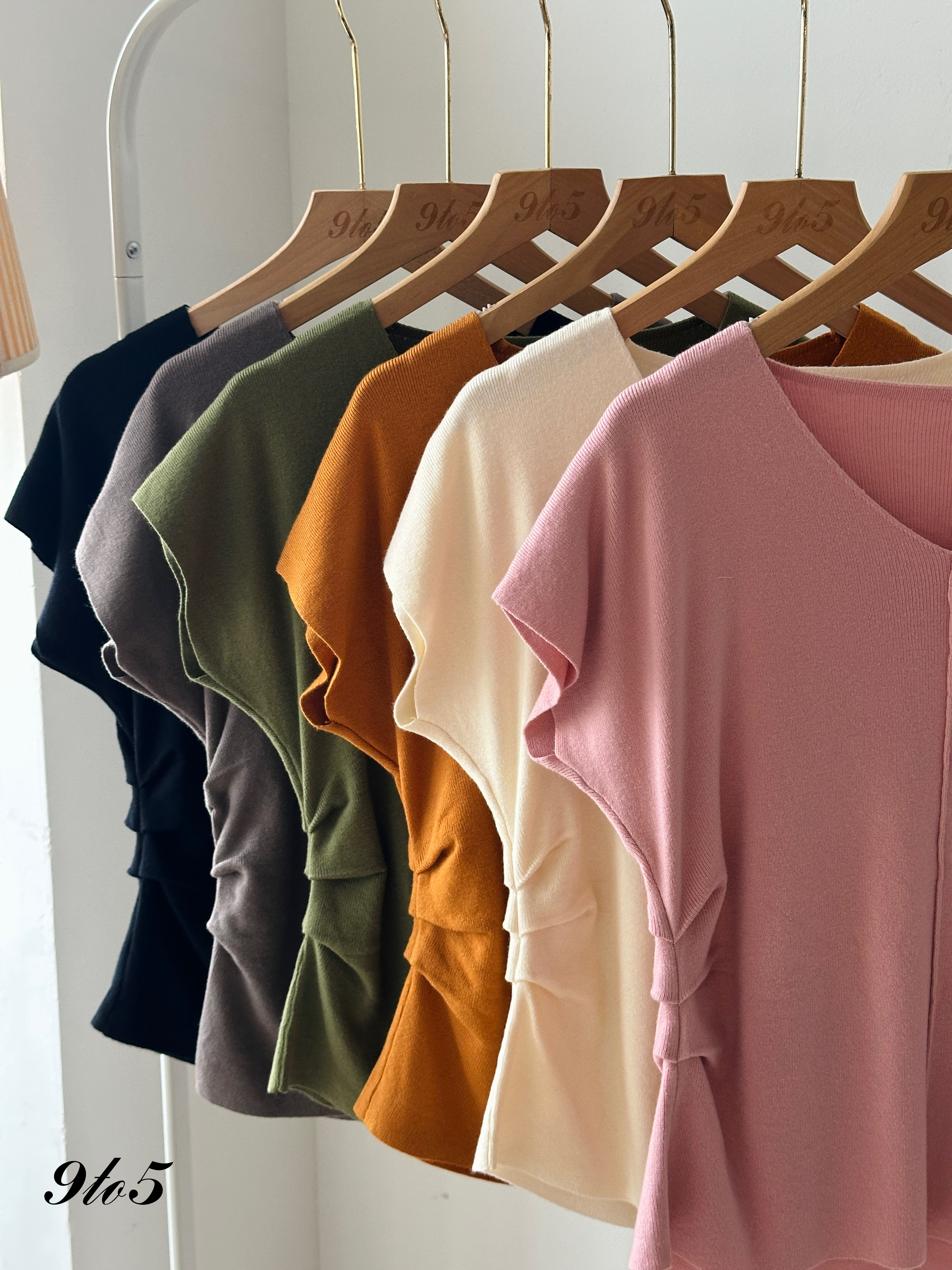 T3949 V-Neck Knit Top- 6 Colors