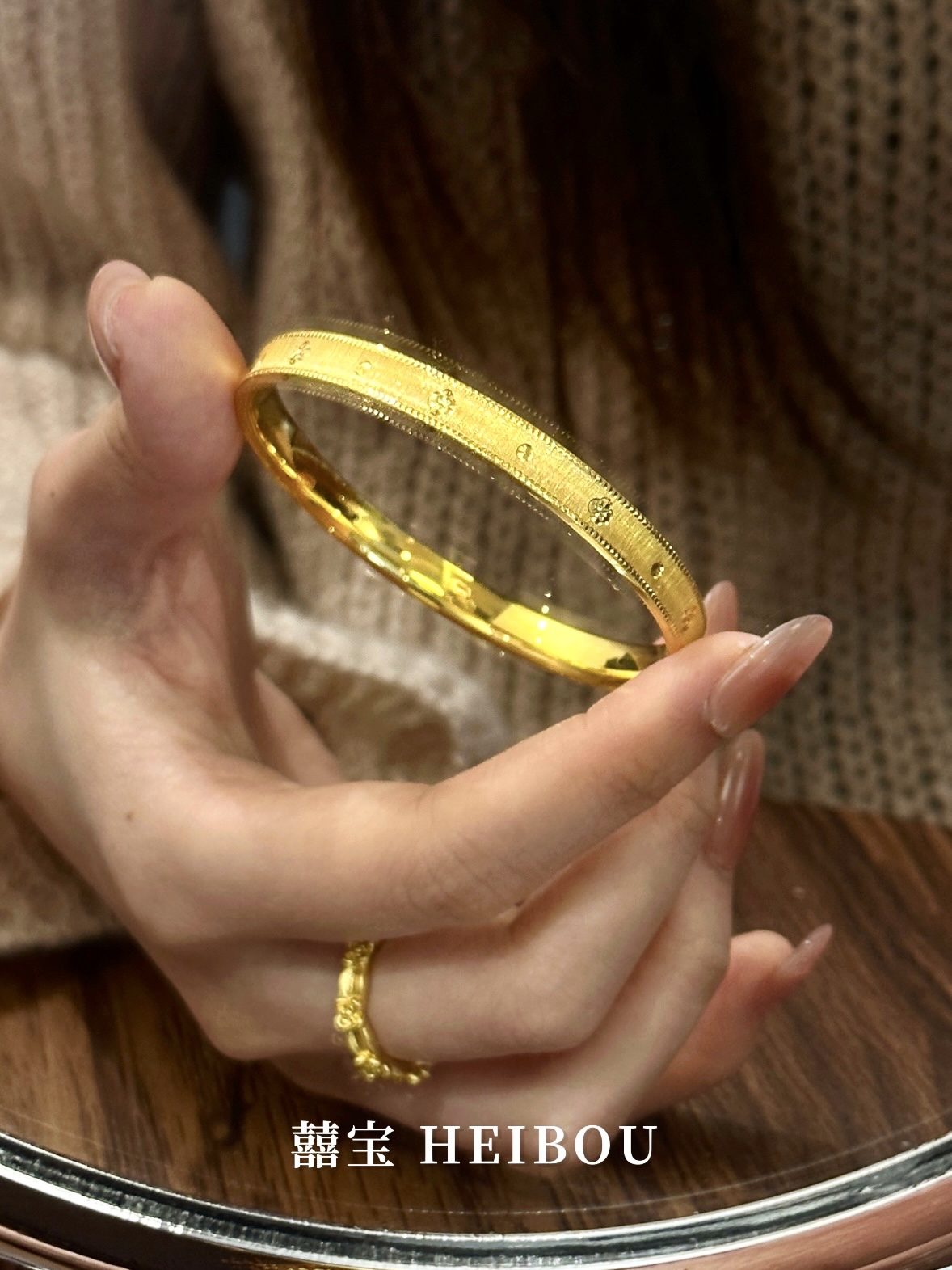 【无氢5D】拉丝四叶草-手镯