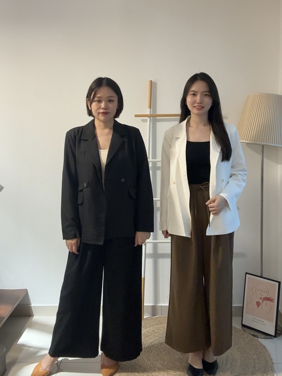 T4112 Long Sleeve Blazer - Black & White 