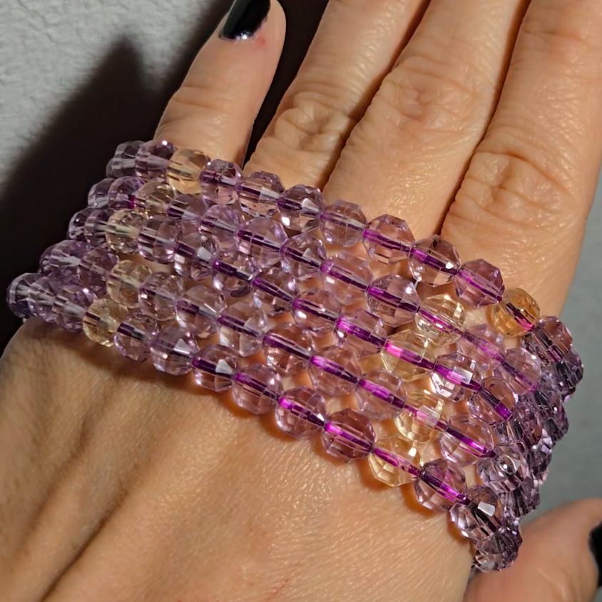 Faceted amethyst and citrine bracelets - JW66