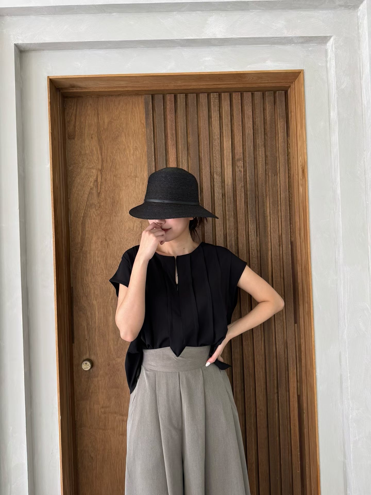 MG23_05 蝙蝠拉鍊TOP (3色)