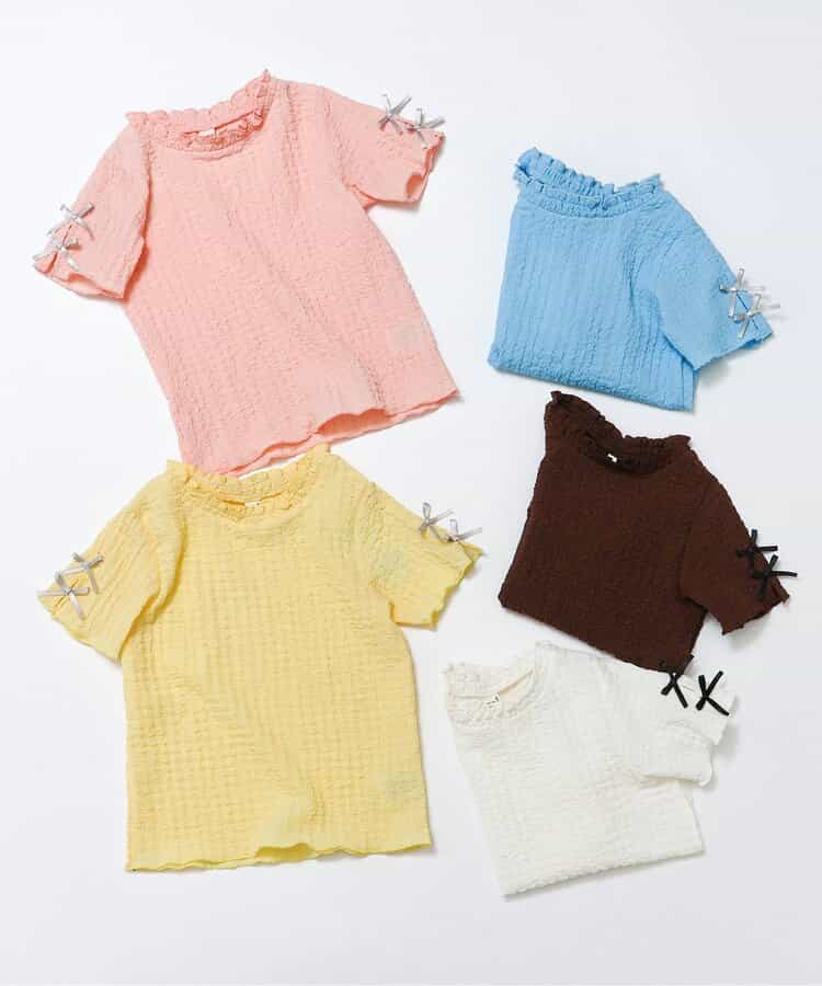 🇯🇵預訂 日本直送🇯🇵Apres les cours五色絲帶花邊皺紋短袖上衣