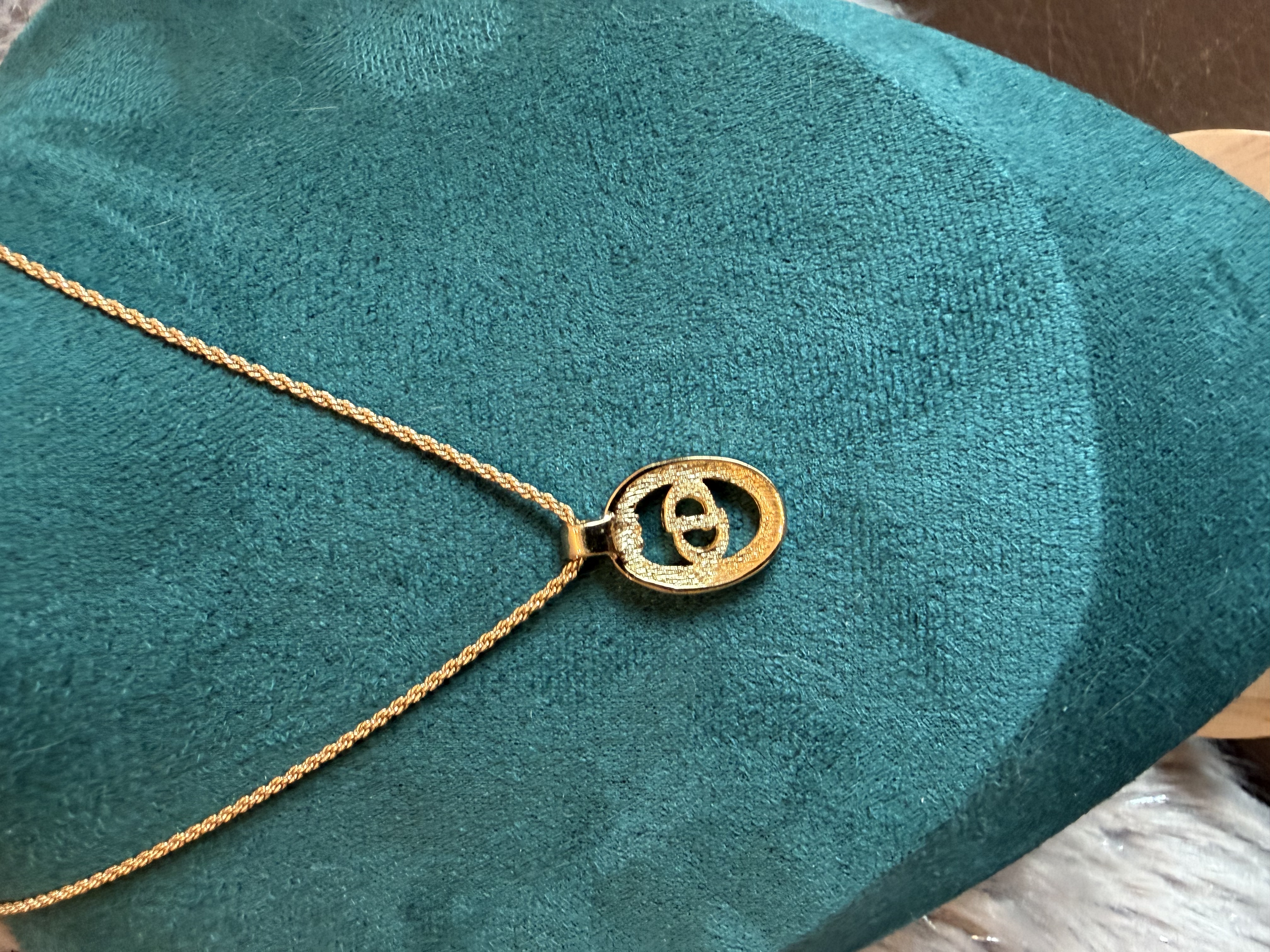 vintage dior CD necklace