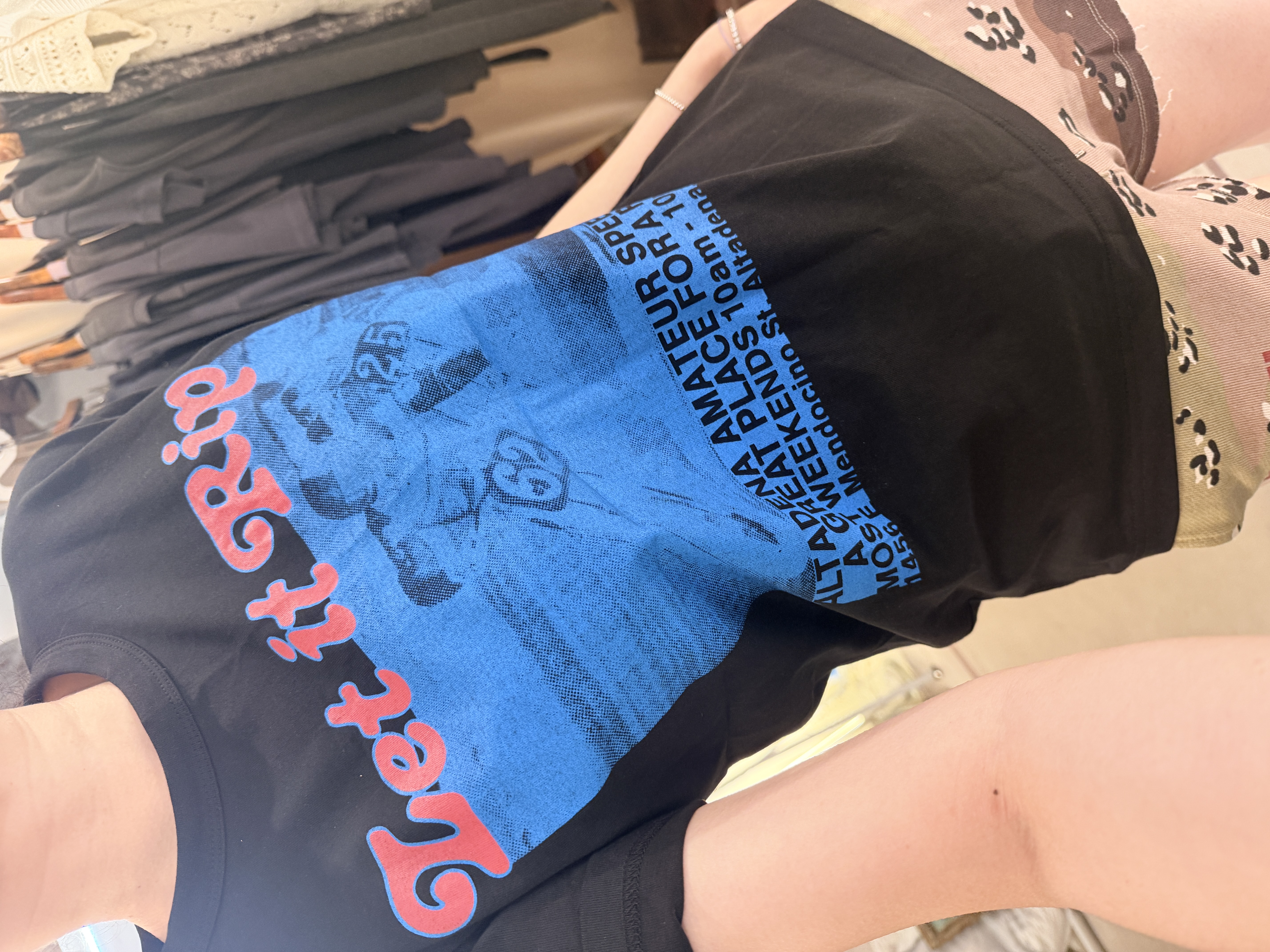 Blue printed tee