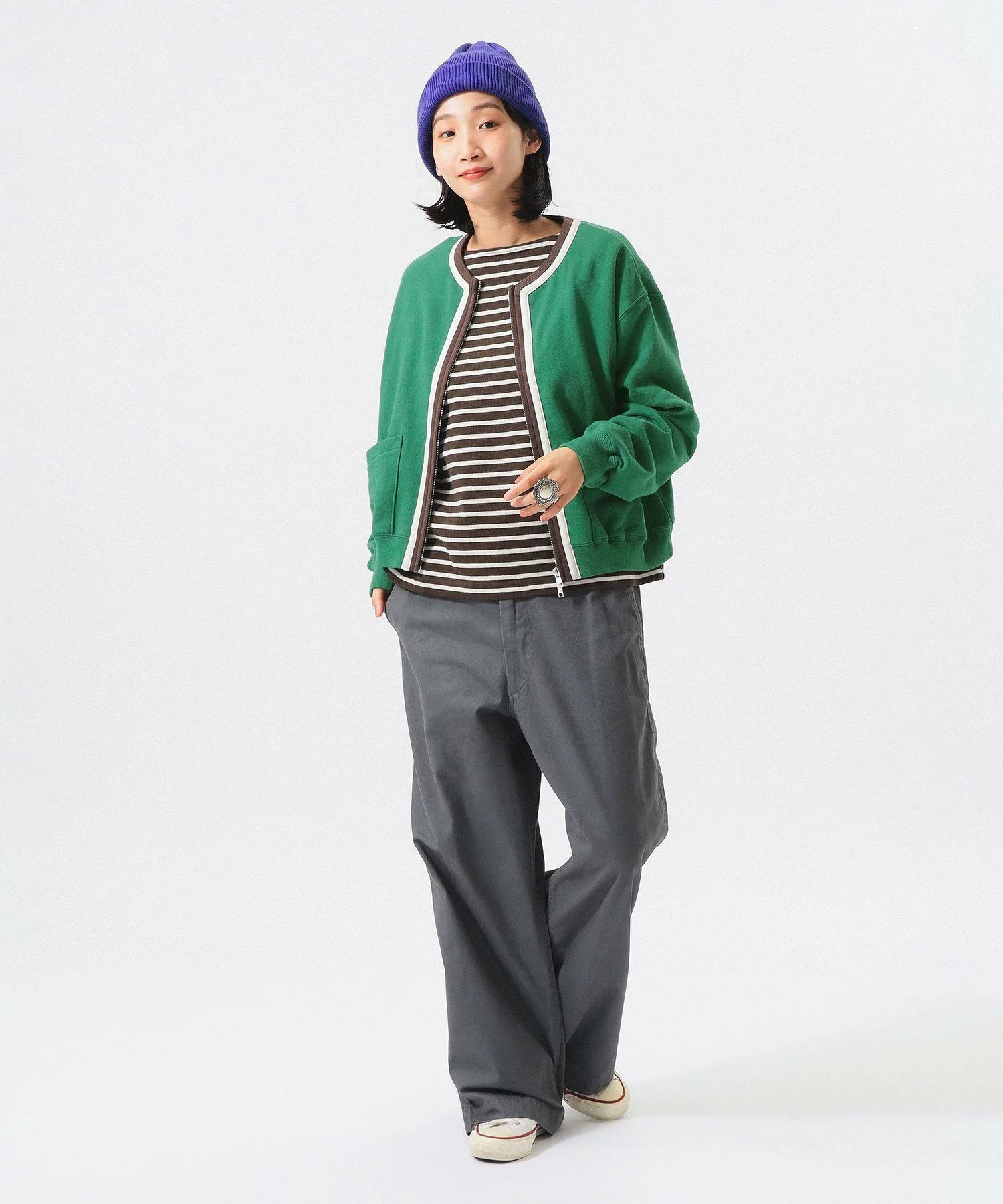 🆕【⭐訂購⭐】🌀 🇯🇵 日本直送  #BEAMS 復古衛衣款 雙向拉鍊 開胸外套［3款選］🌀 [ELJA-0009]