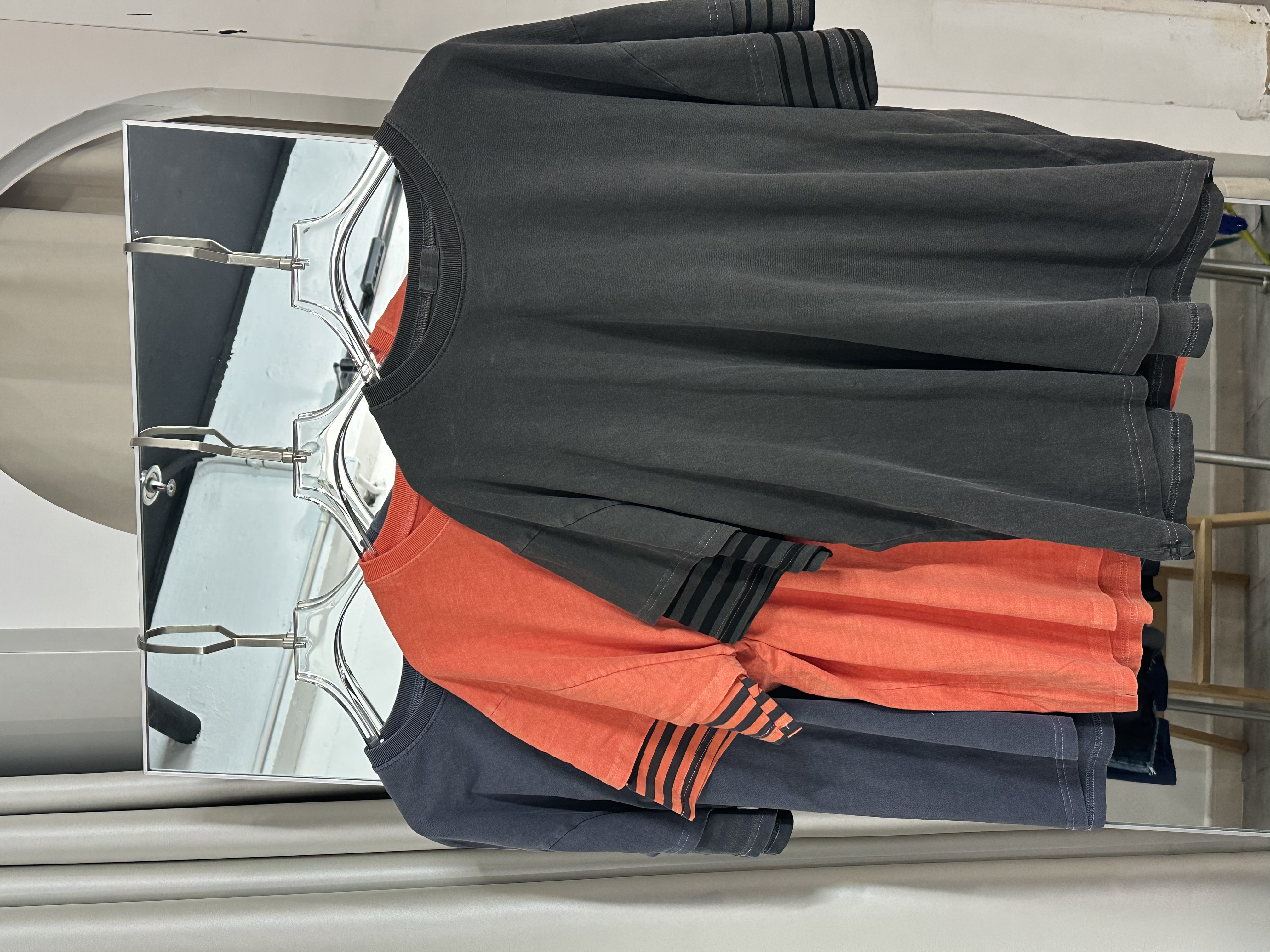 SS2611 文青條紋袖寬鬆T