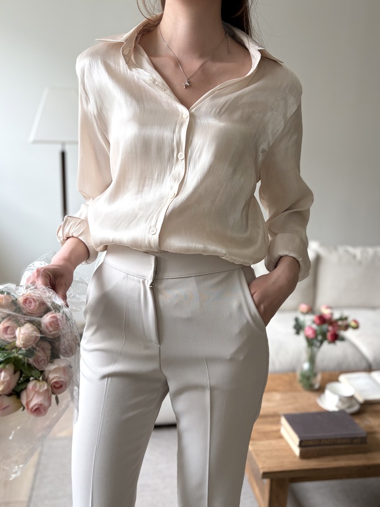 Silken Glow Shirt (Cream)