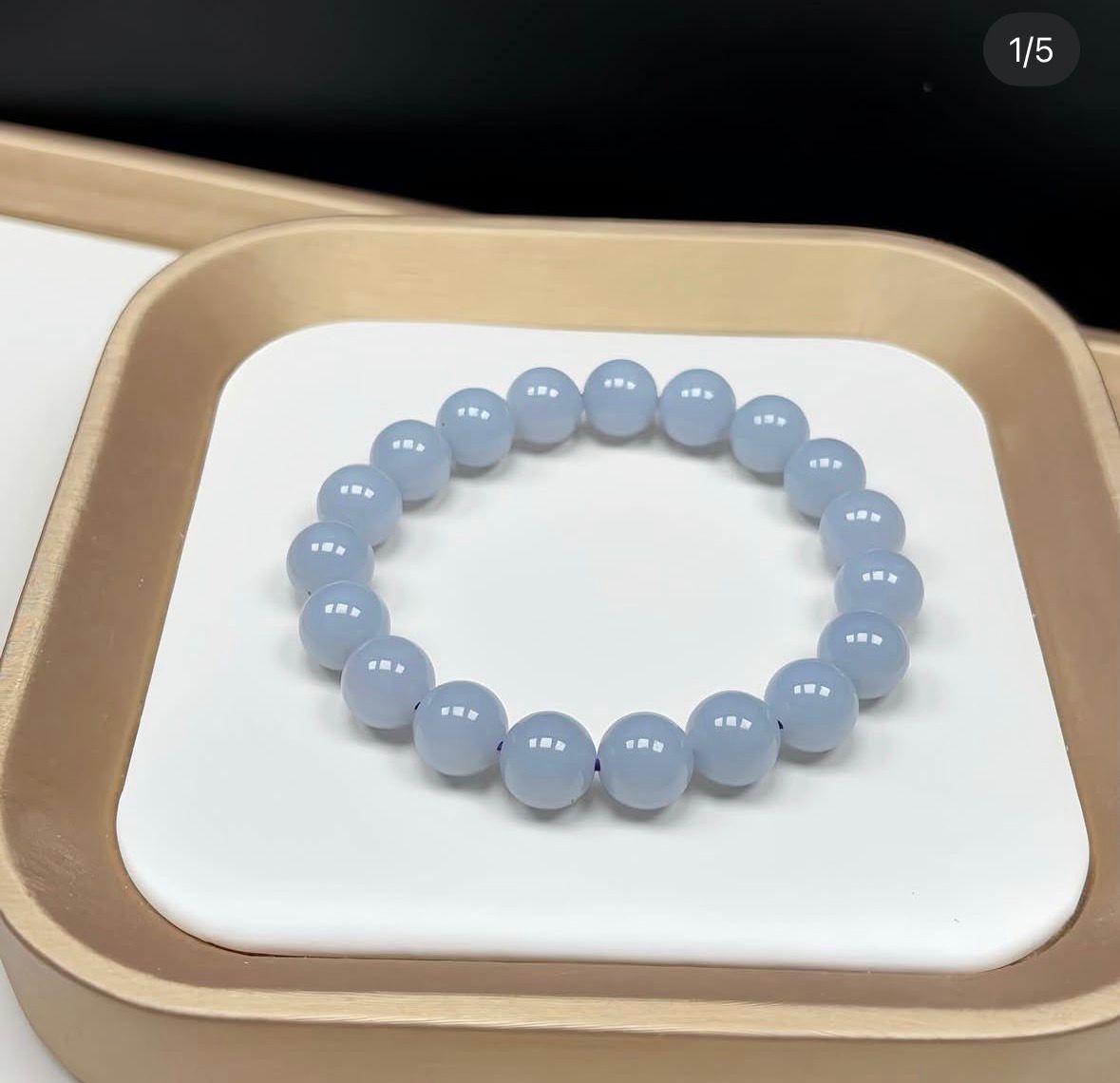 10mm 天空藍翡翠手串(附送香港鑑定證書）