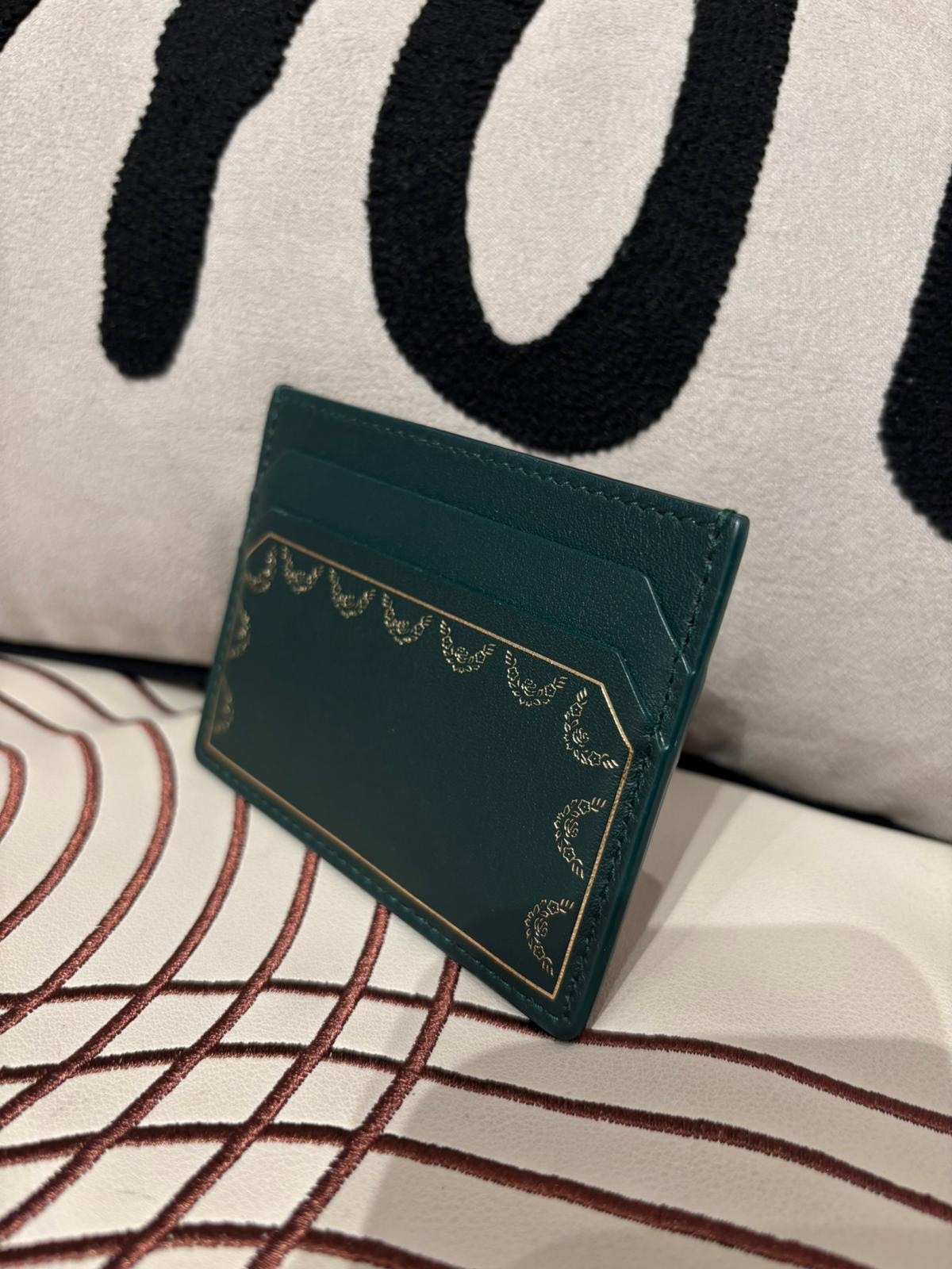 Cartier Card Holder Guirlande Green Calfskin,100%Authentic,99%New ✅收據副本 