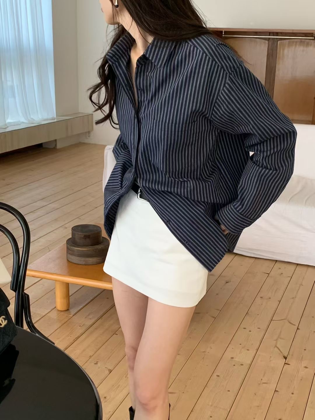 慵懶直條紋襯衫(兩色入)