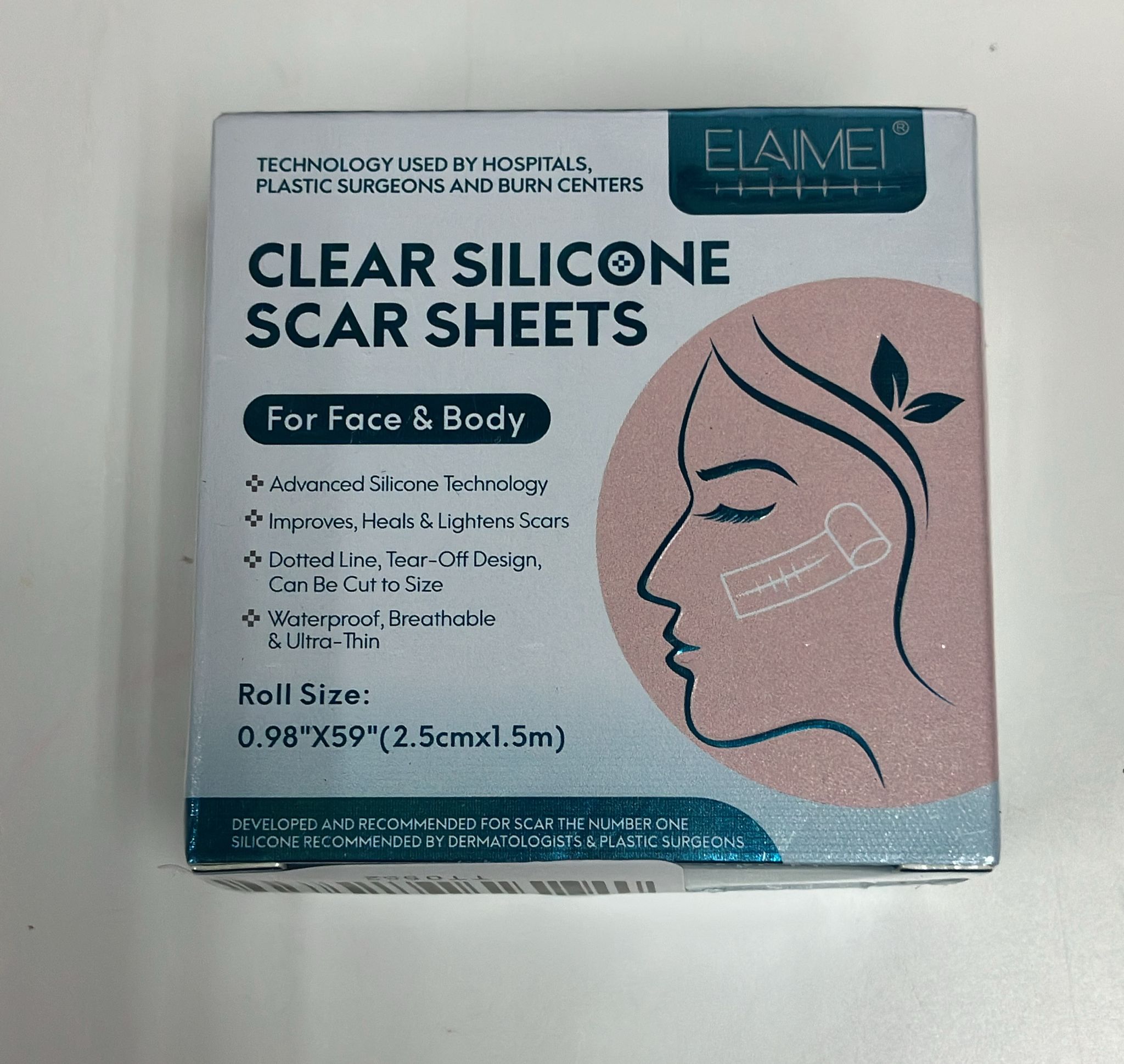 ELAIMEI 隱形疤痕貼 透明疤痕貼 祛疤去疤修復貼(2.5cm x 1.5m)  [平行進口]  TT0552