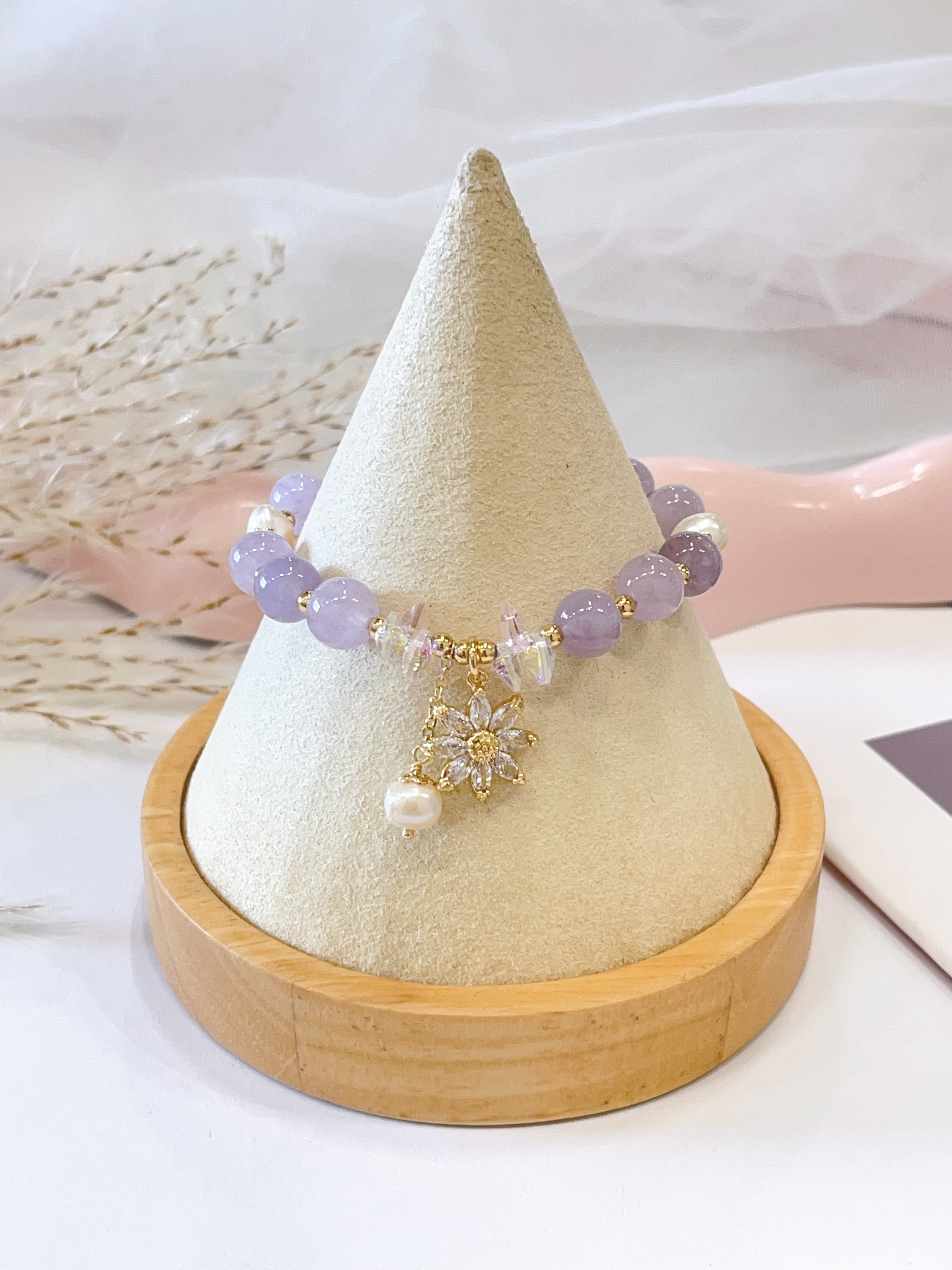 💜🤍 薰衣草紫水晶 × 珍珠手串 Lavender Amethyst & Freshwater Pearl | 8mm