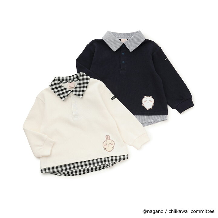 🇯🇵預訂 日本直送🇯🇵 Petit Main x Chiikawa系列兩色人物刺繡貼花企領長袖上衣