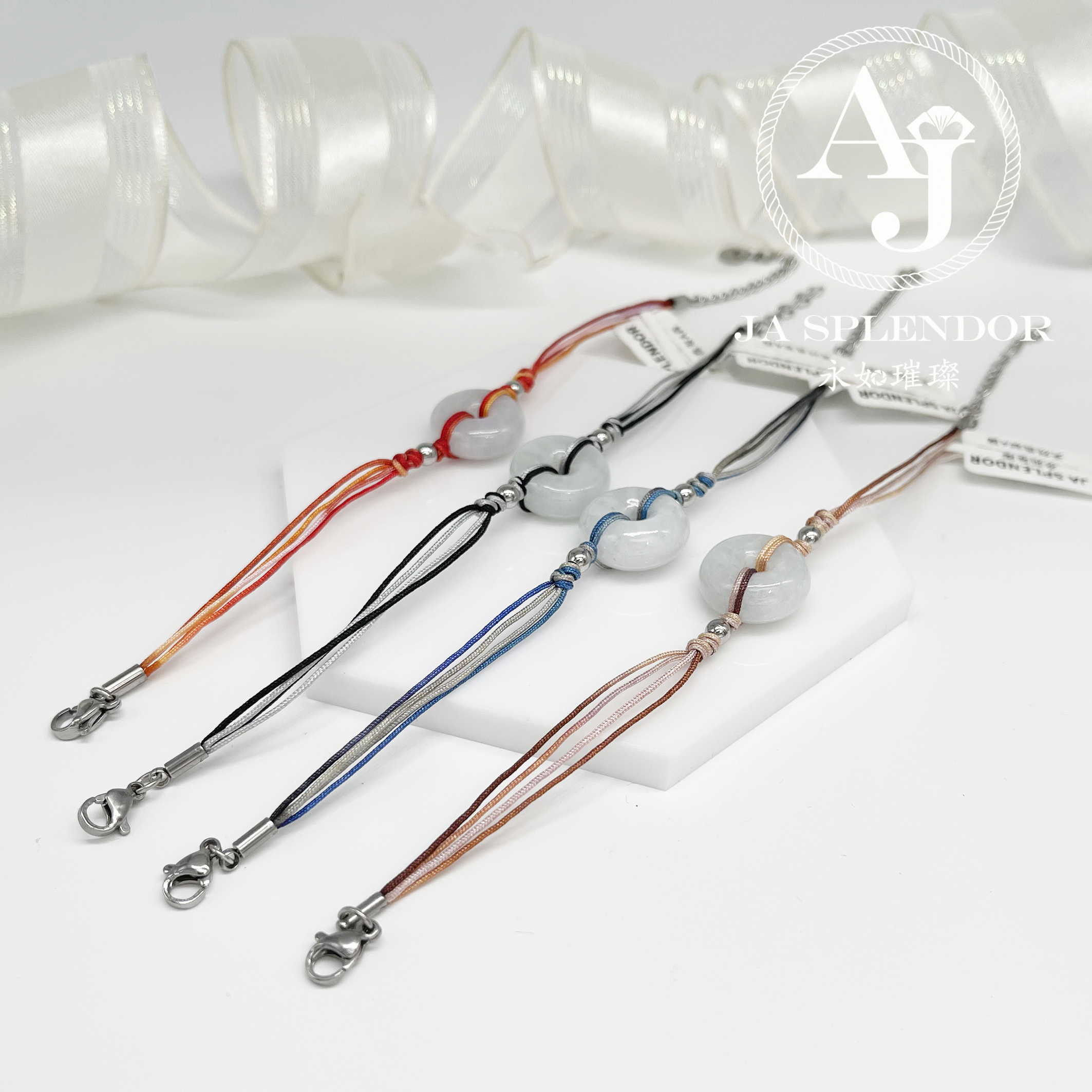 JN-2039 天然翡翠A玉 平安健康彩色幸運手鏈