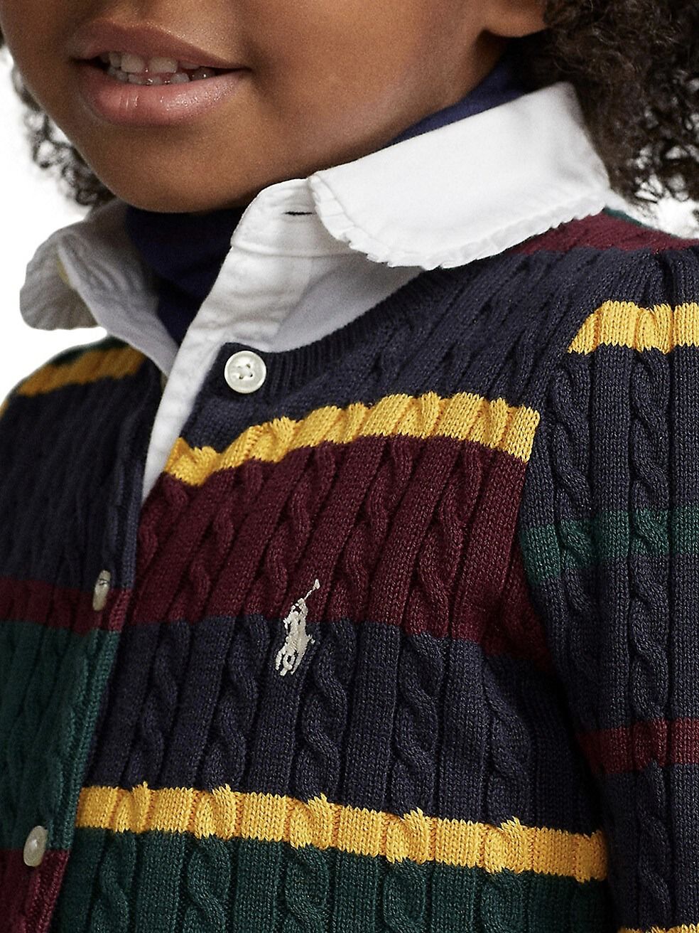 【限定學院風】Polo Ralph Lauren 女童經典麻花純棉針織衫 - 100% Cotton Cardigan