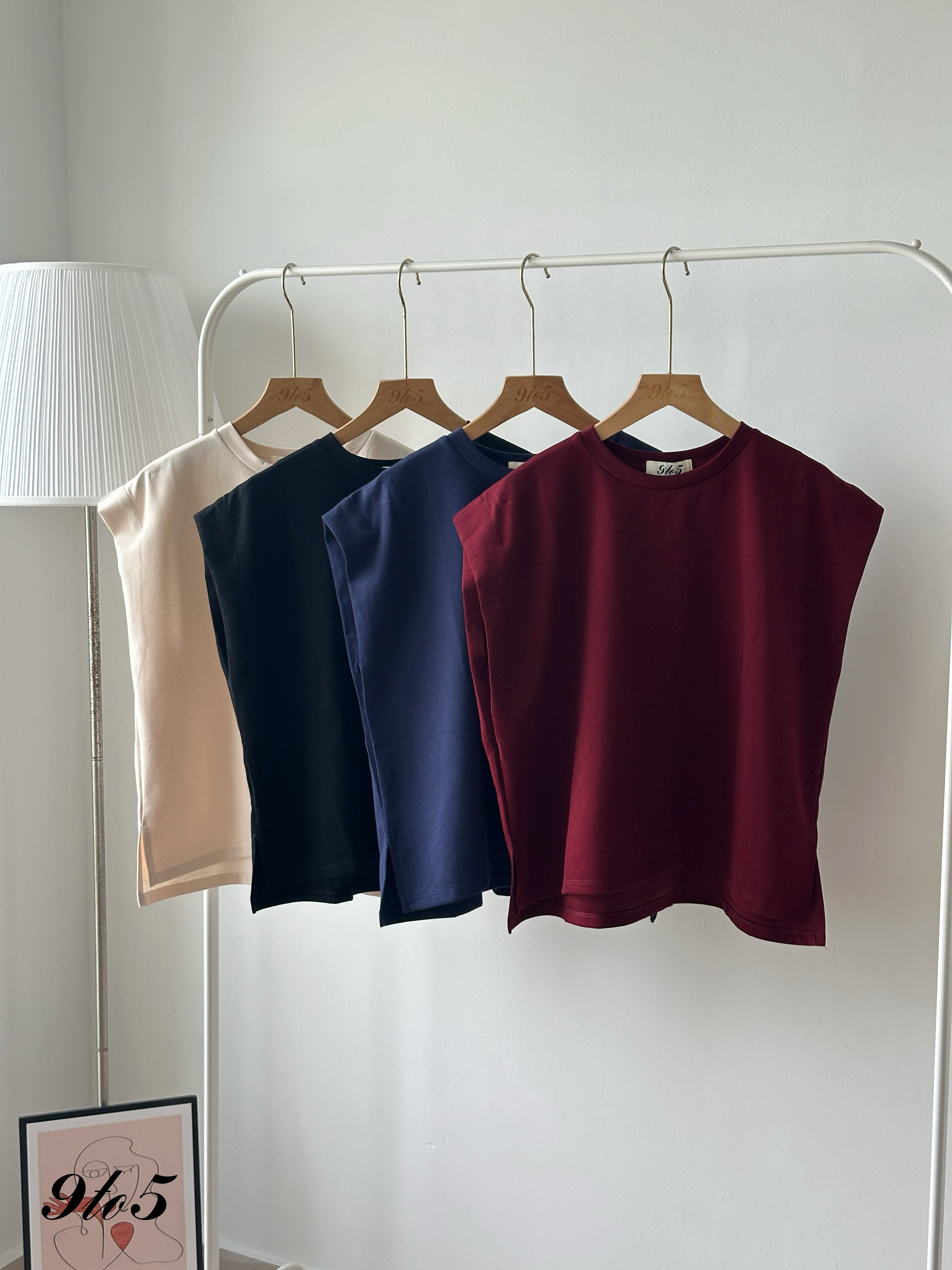 T4419 Cape Sleeve Oversized Plain Tee - 4 Colors 