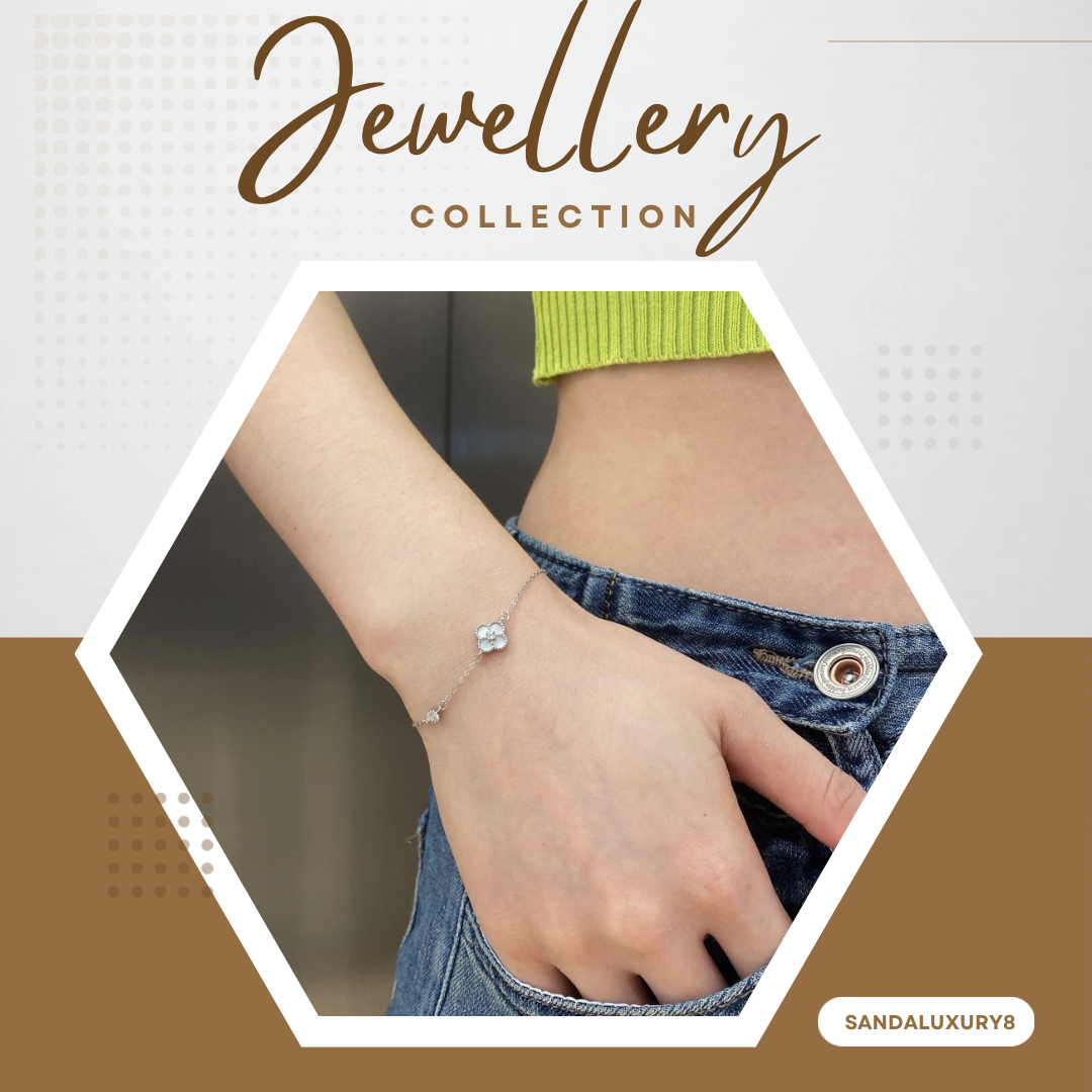 Silver Black Cubic Zirconia Bracelet  -  Sandaluxury8 