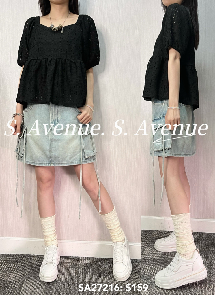 SA27216: 方領lace娃娃top